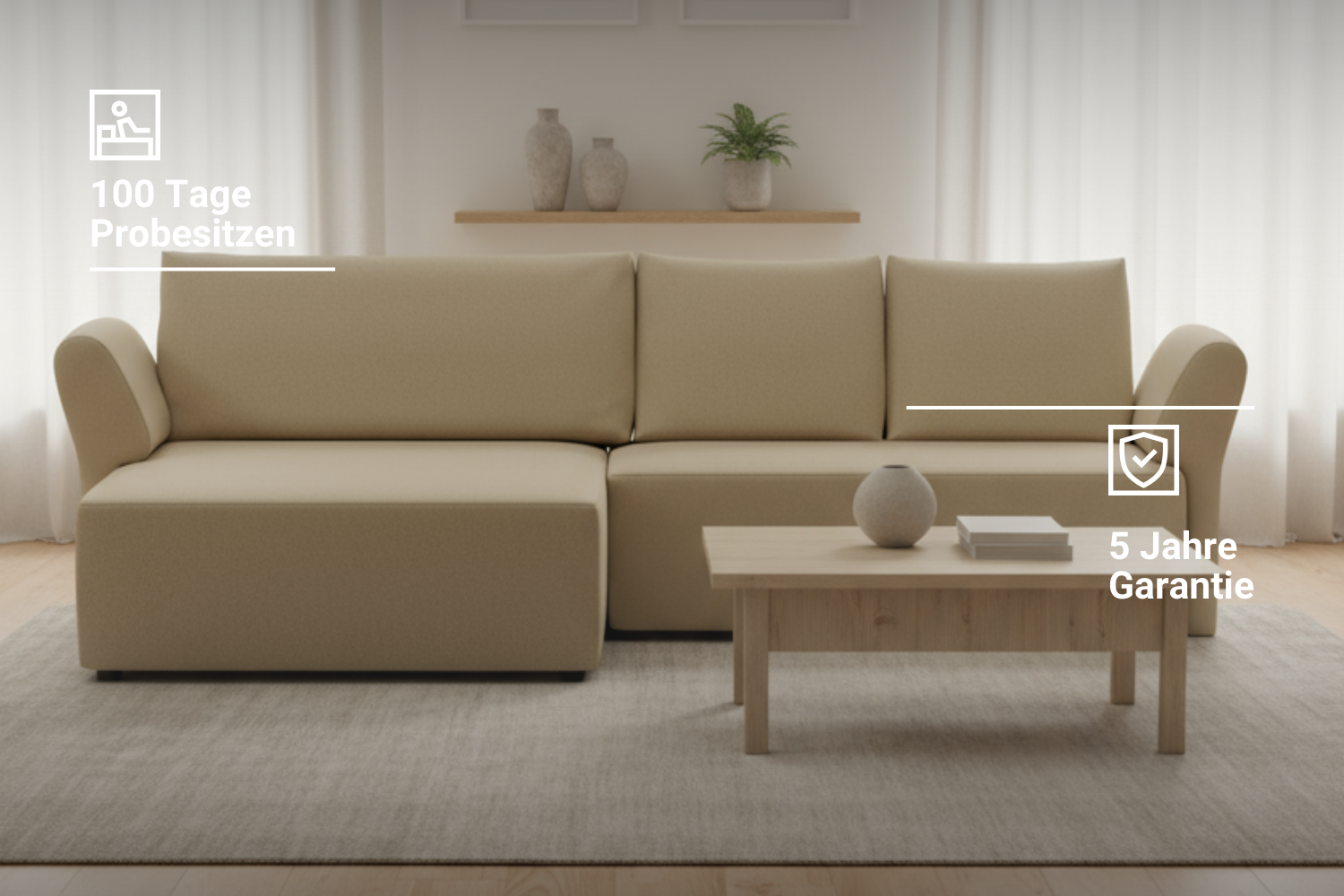 Modulares Sofa Amy 4-Sitzer mit Schlaffunktion