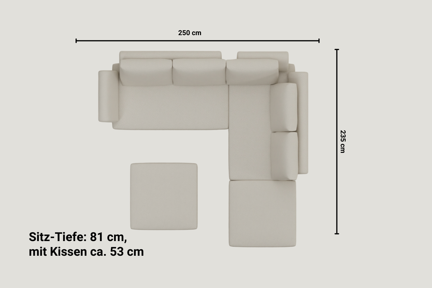 Stoffbezug - Modulares Ecksofa Amy mit Schlaffunktion
