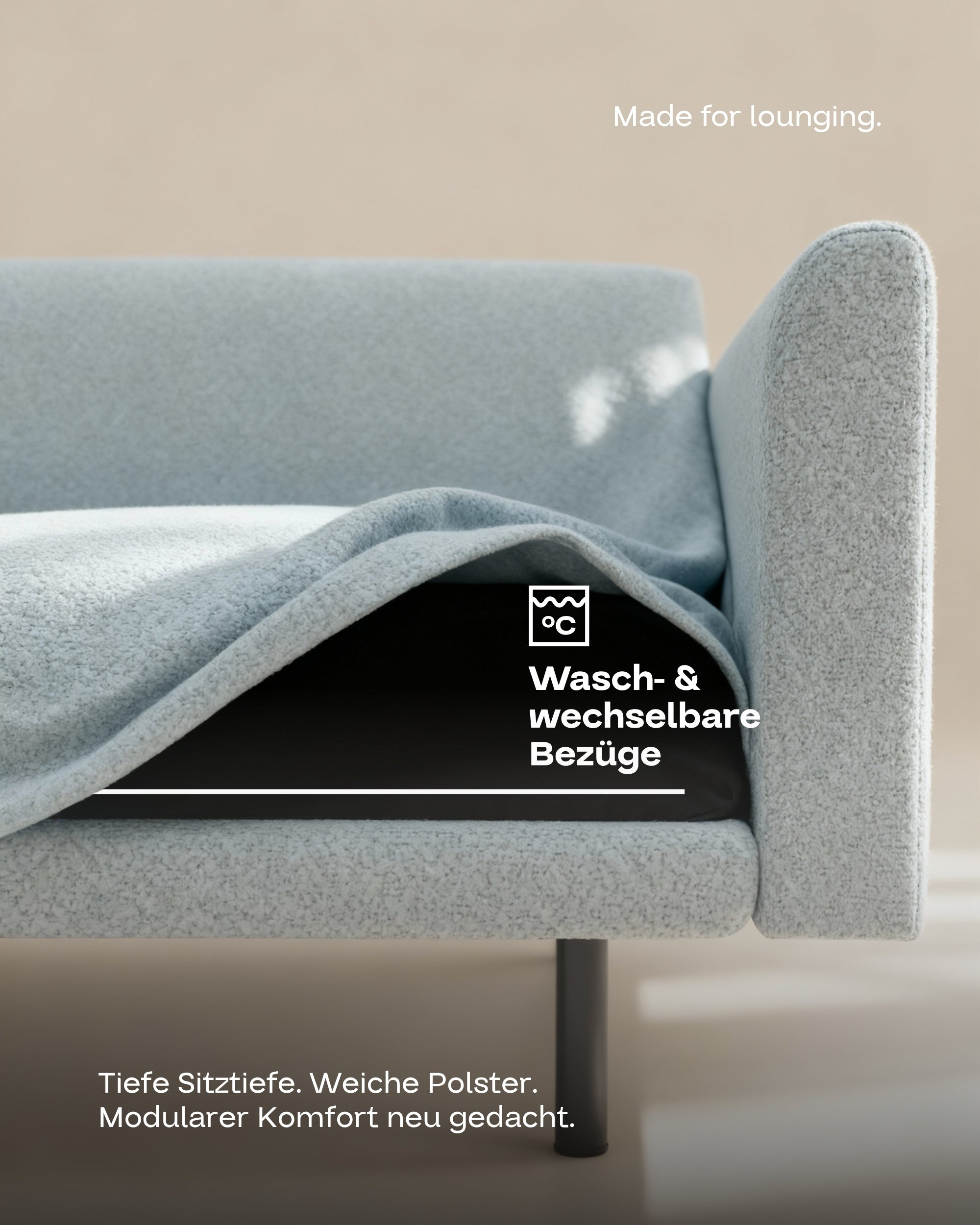 Stoffbezug - Modulares Sofa Aera 5-Sitzer mit Schlaffunktion