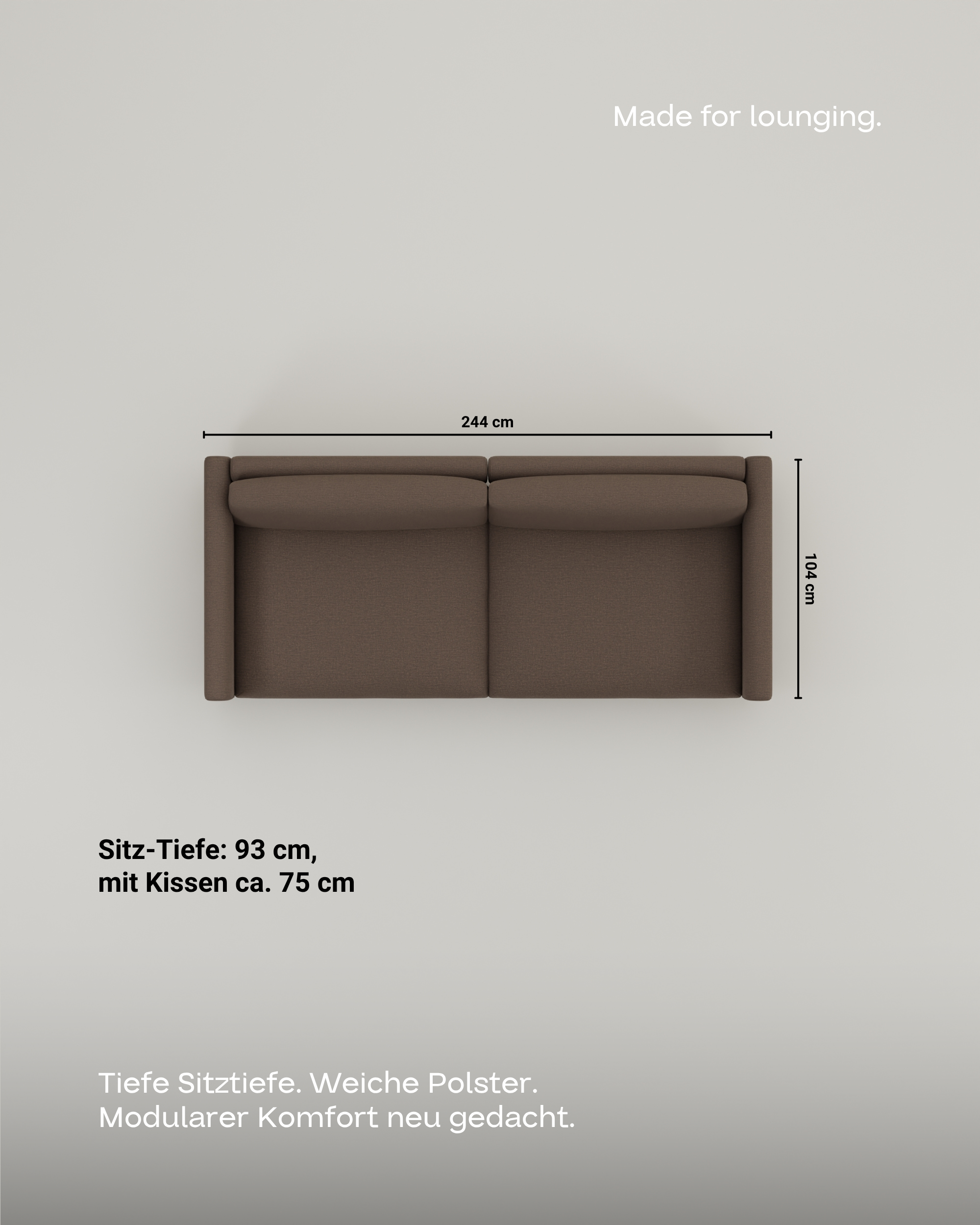 Stoffbezug - Modulares Sofa Aera 2.5-Sitzer mit Schlaffunktion