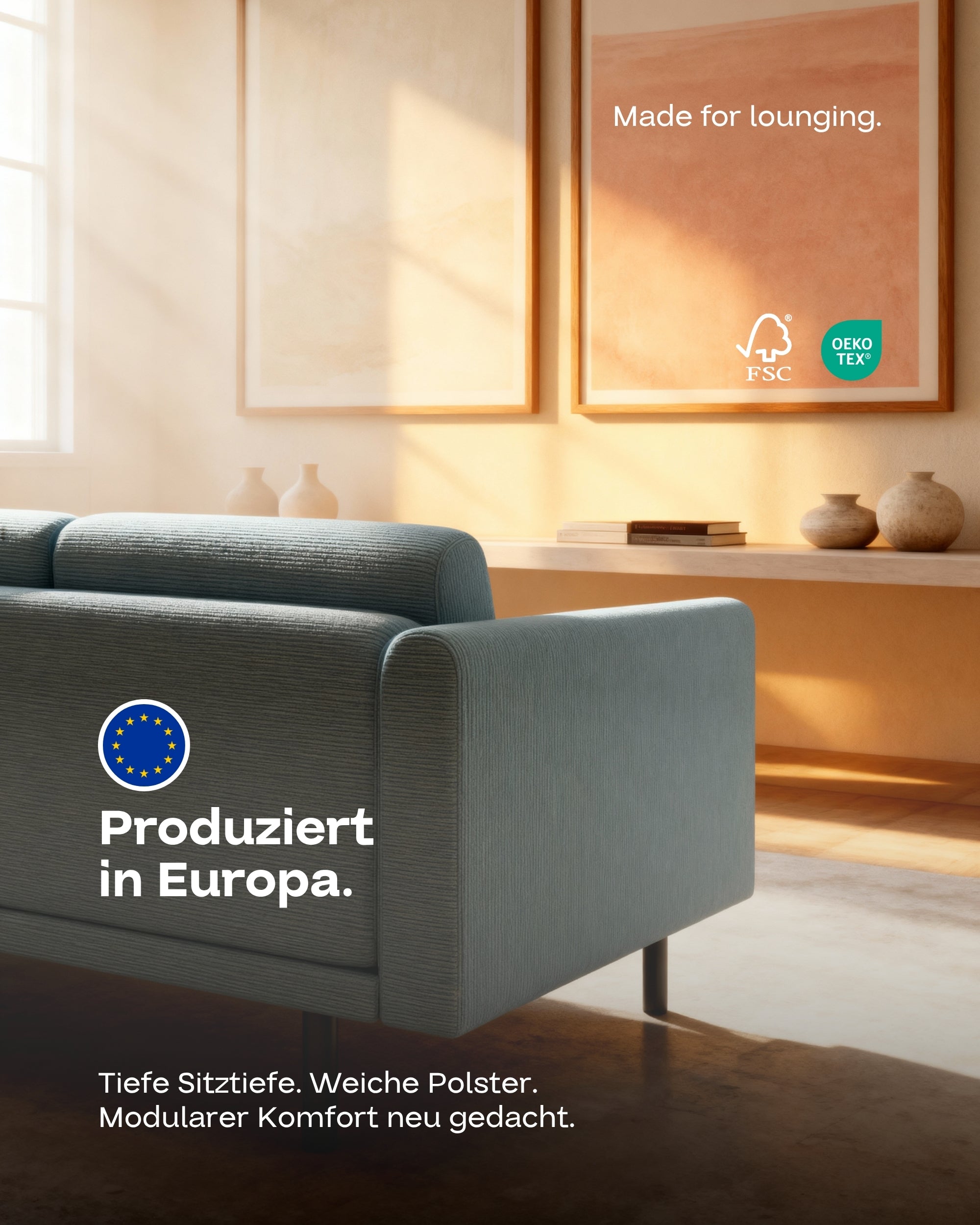 Fabric cover - Modular sofa Aera 3-seater with sleeping function