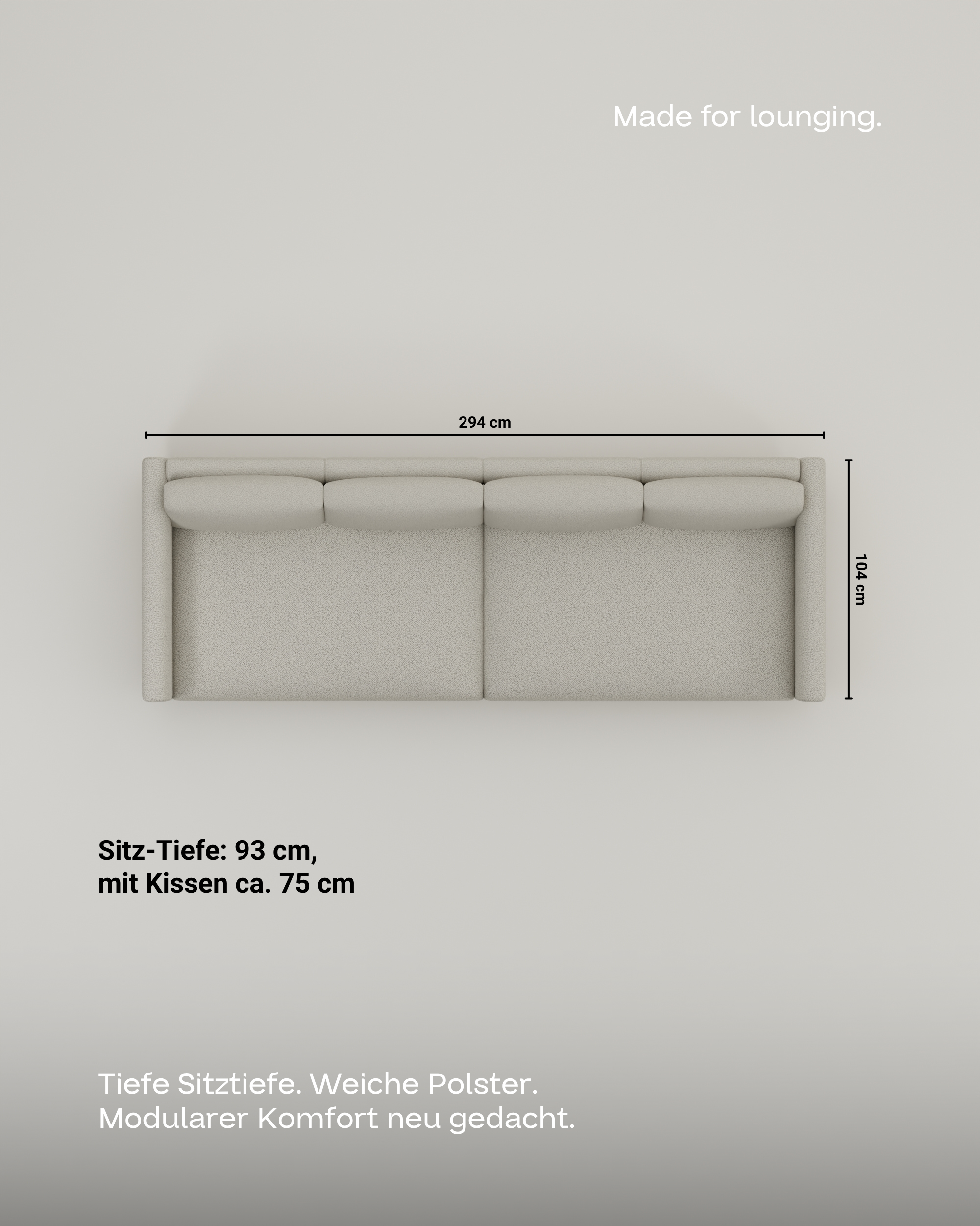 Stoffbezug - Modulares Sofa Aera 3-Sitzer mit Schlaffunktion