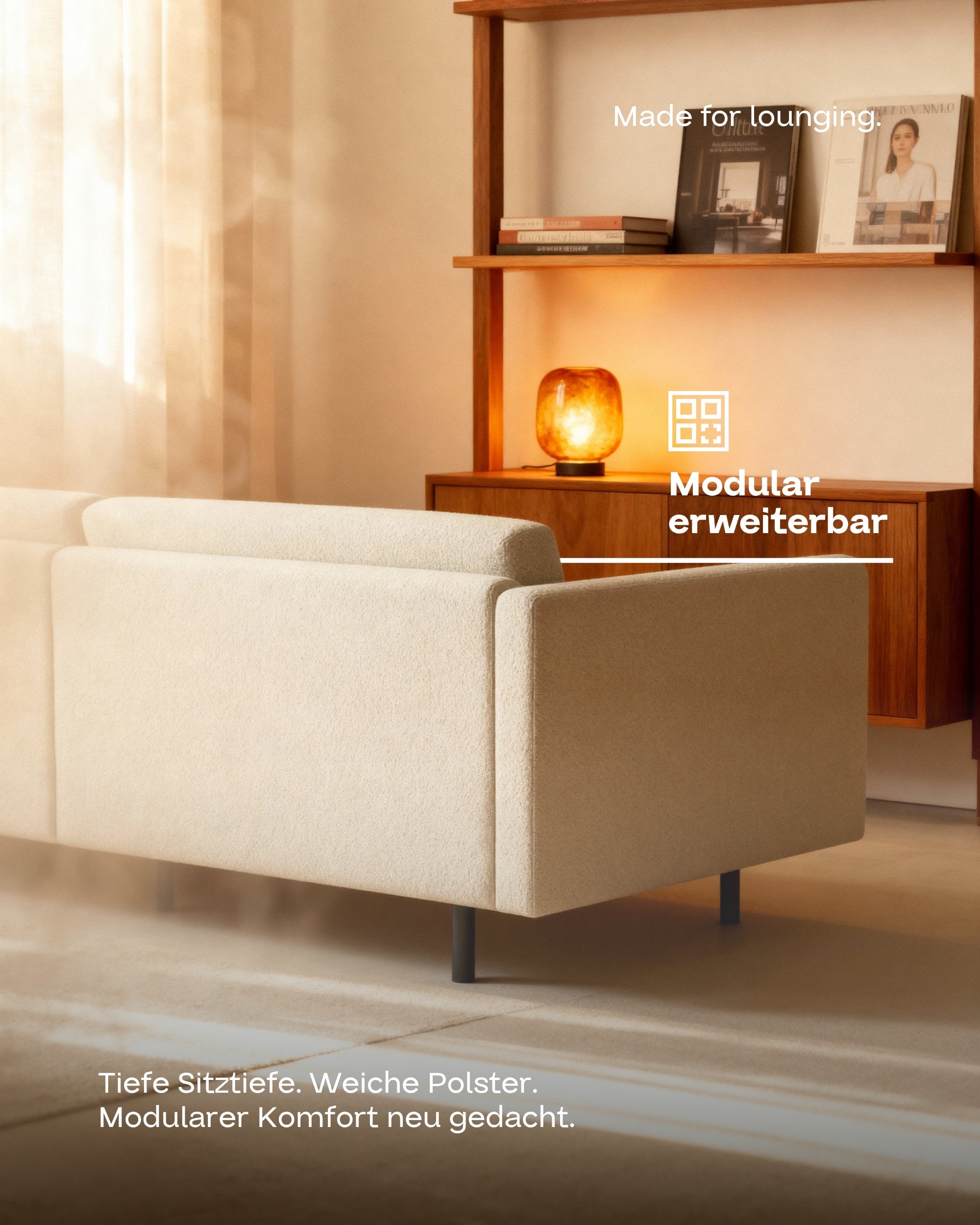 Modular sofa Aera 2.5-seater with sleeping function