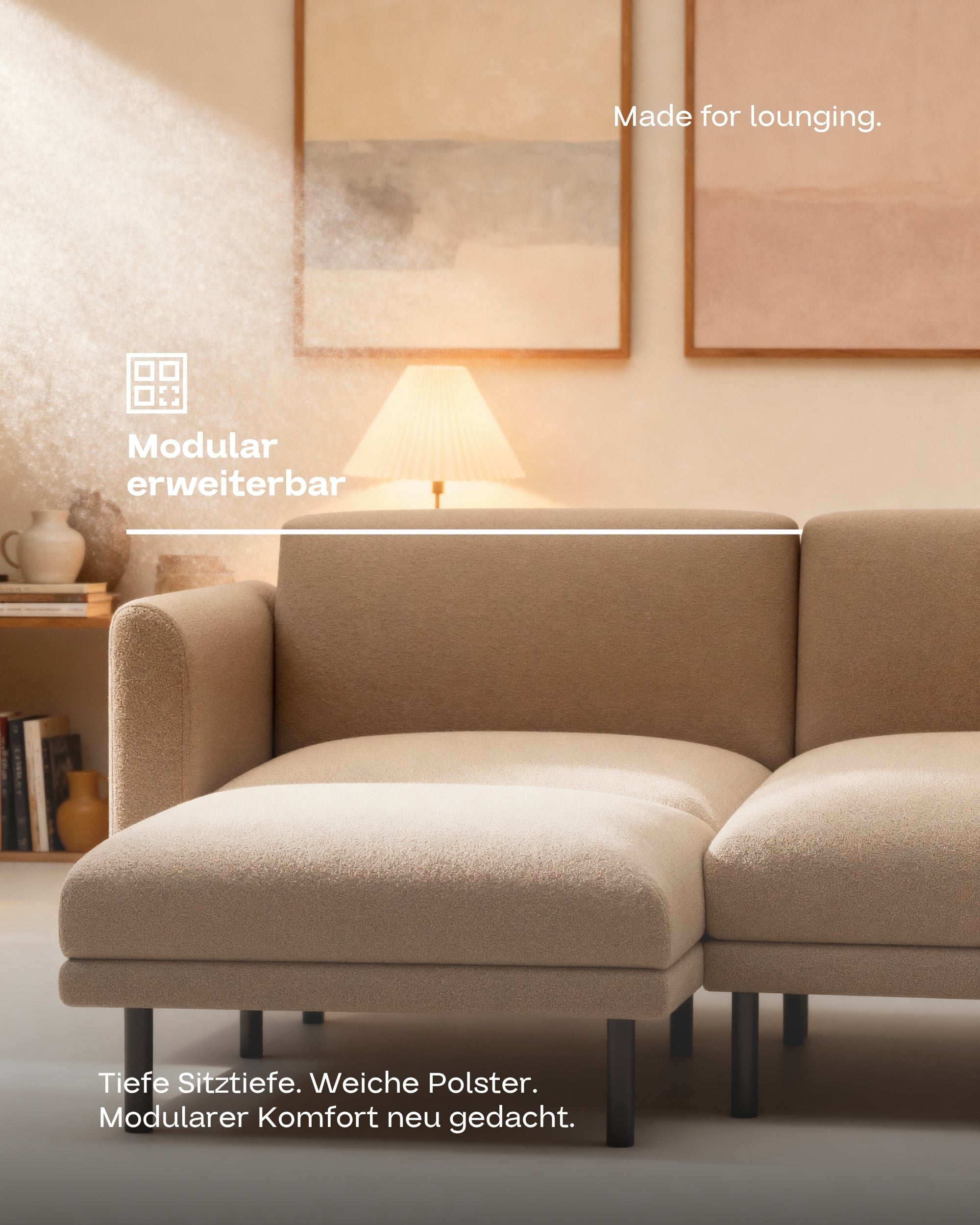 Fabric cover - Modular sofa Aera 5-seater with sleeping function