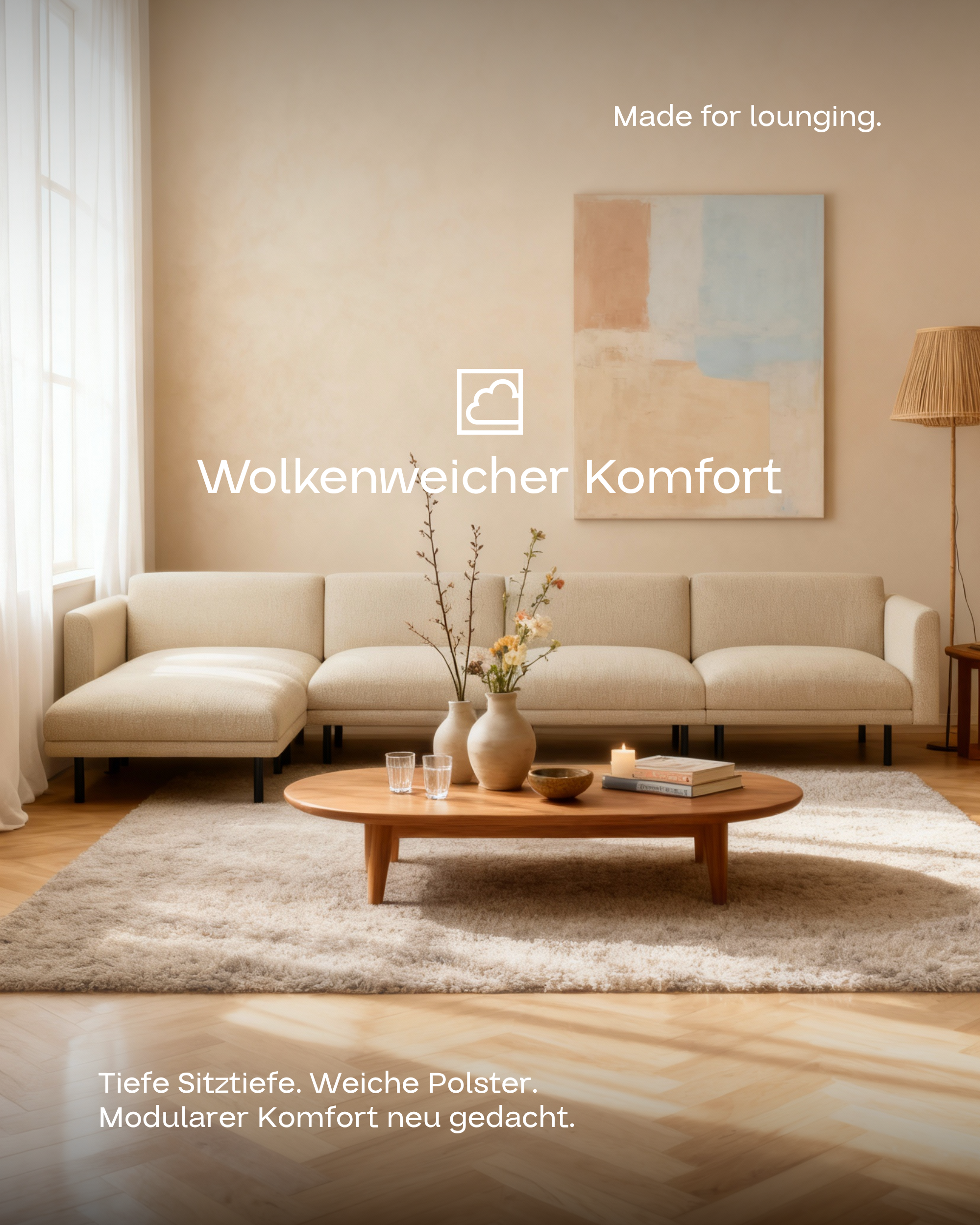 Stoffbezug - Modulares Sofa Aera Ecksofa mit Schlaffunktion