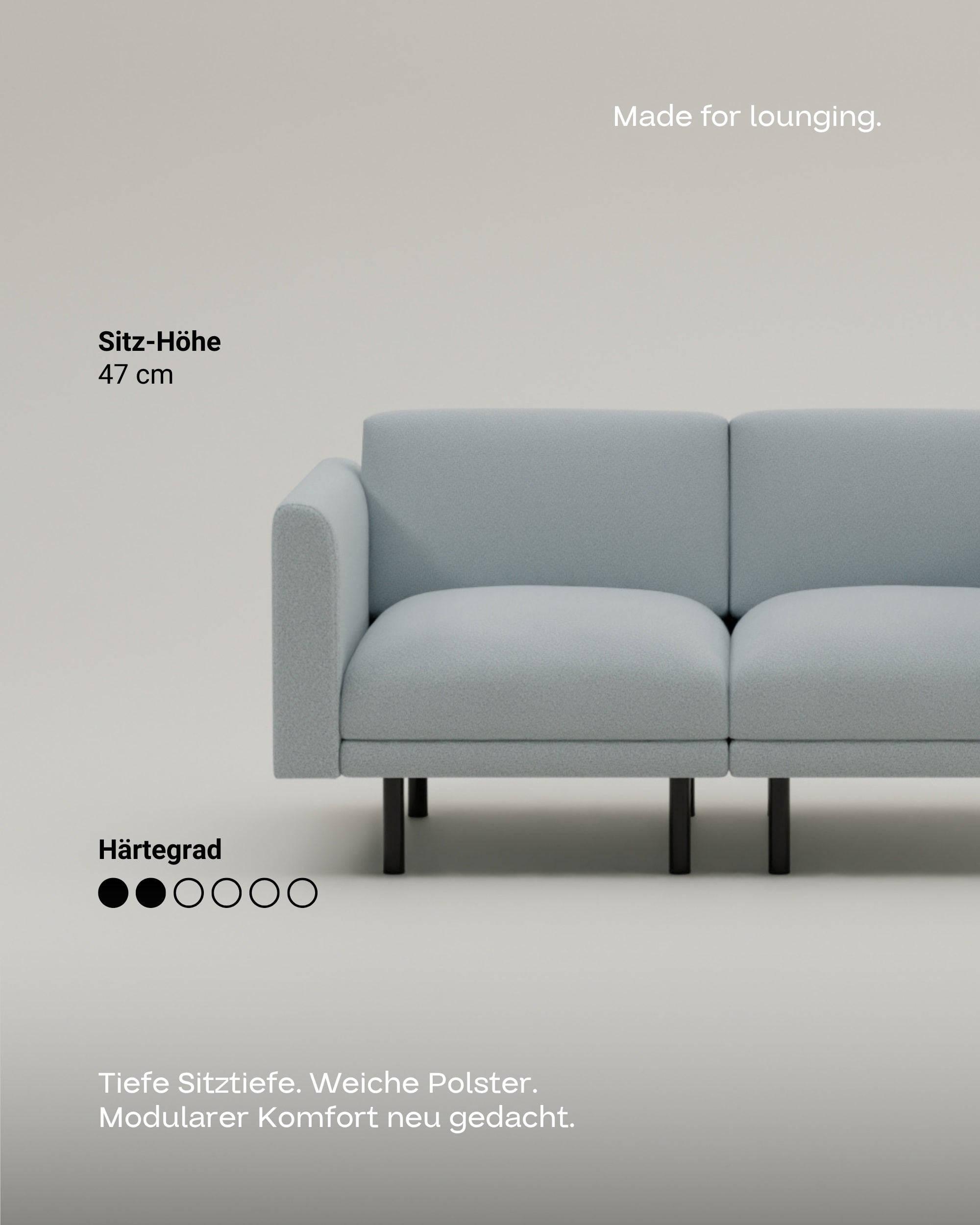 Fabric upholstery - Modular sofa Aera 2-seater