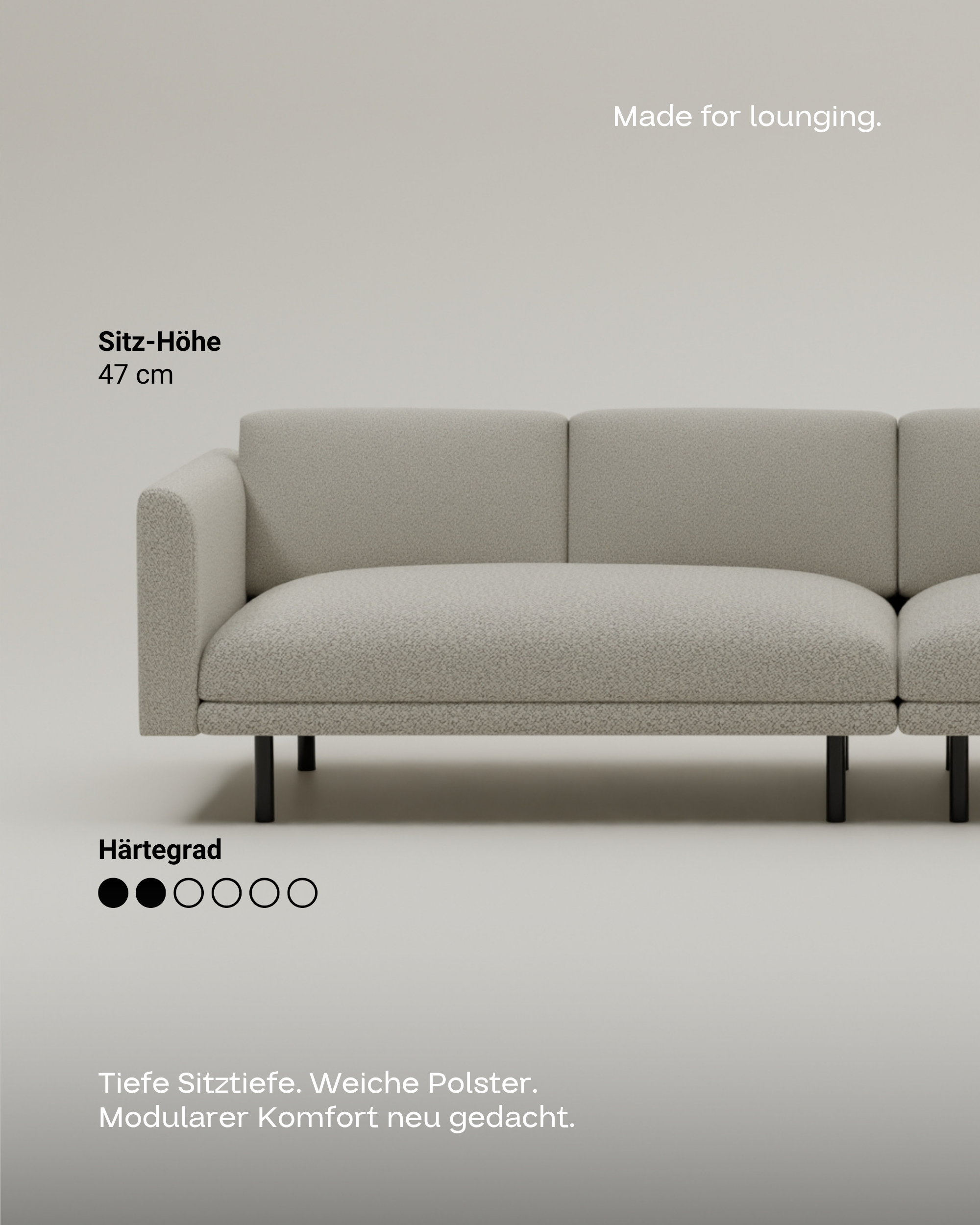 Stoffbezug - Modulares Sofa Aera 3-Sitzer mit Schlaffunktion