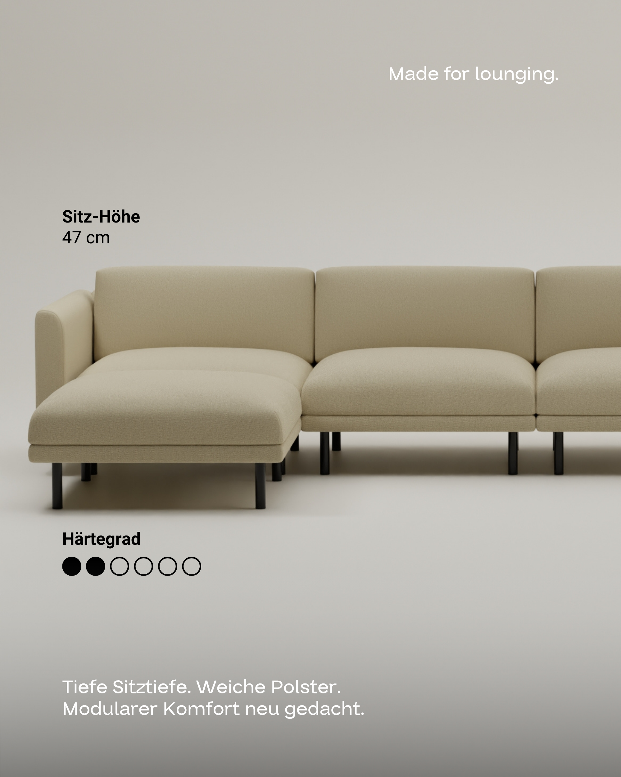 Stoffbezug - Modulares Sofa Aera Ecksofa mit Schlaffunktion