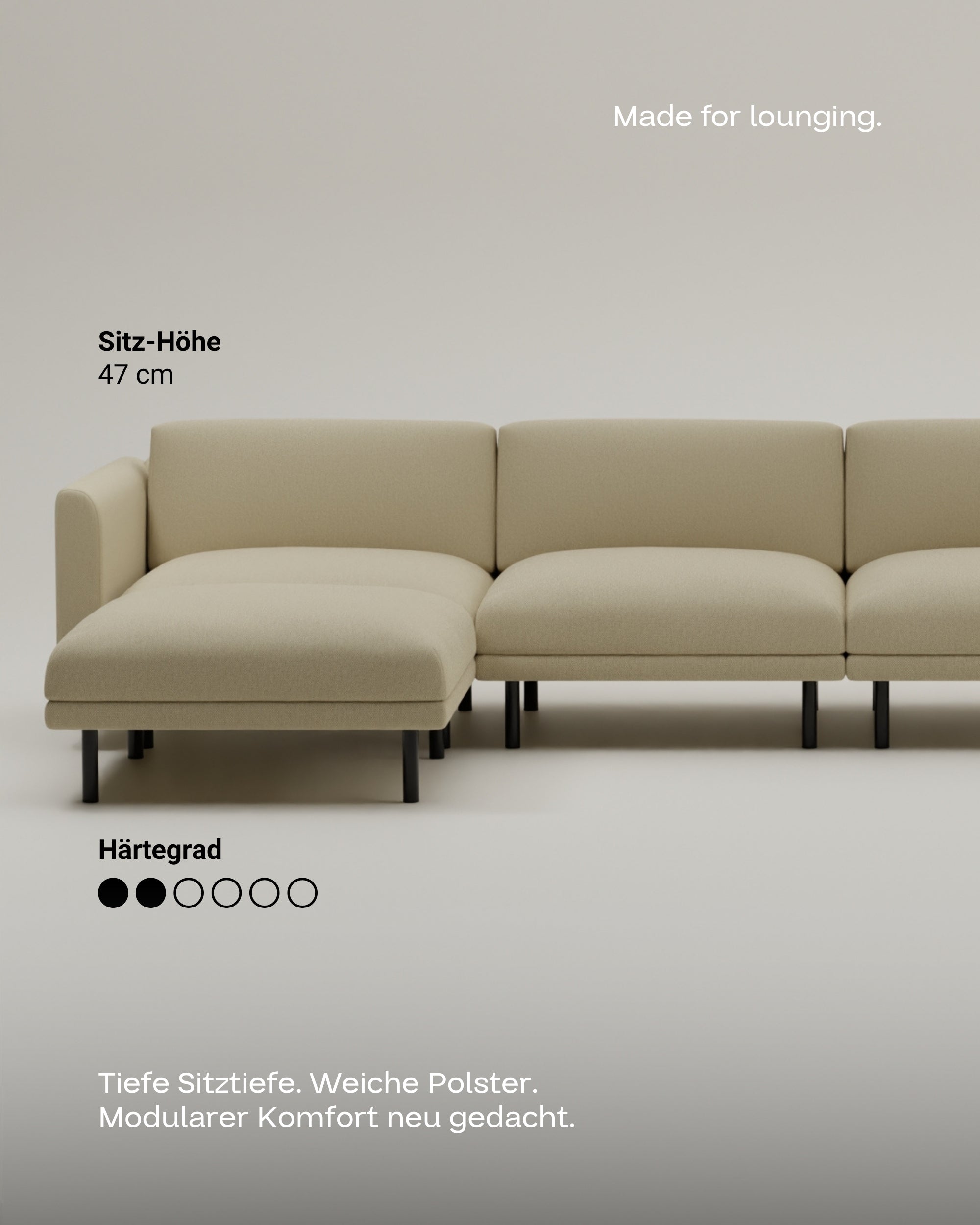 Modular sofa Aera 5-seater with sleeping function
