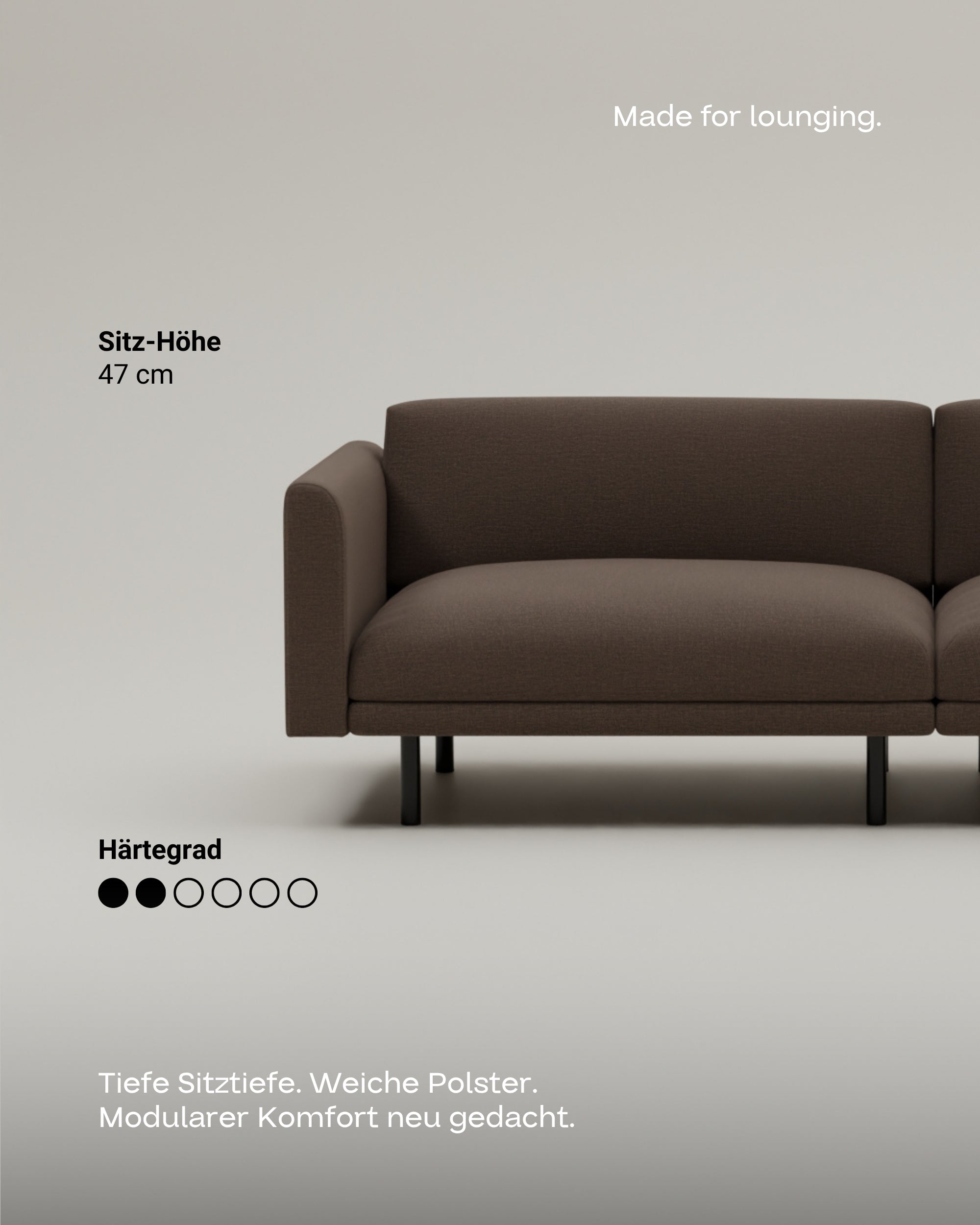 Modular sofa Aera 2.5-seater with sleeping function