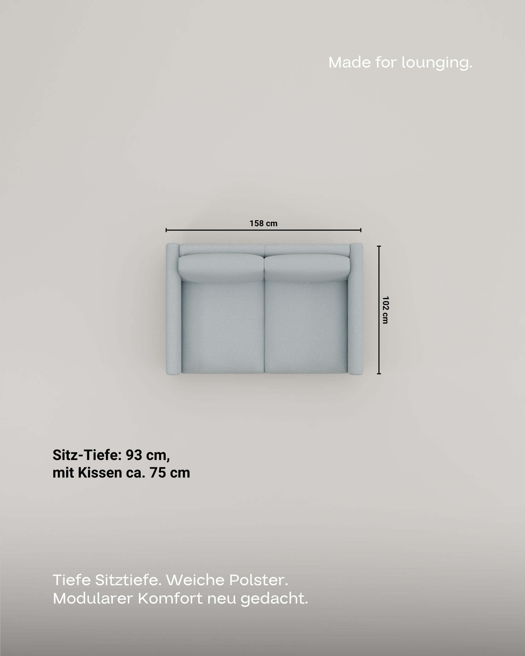 Fabric upholstery - Modular sofa Aera 2-seater