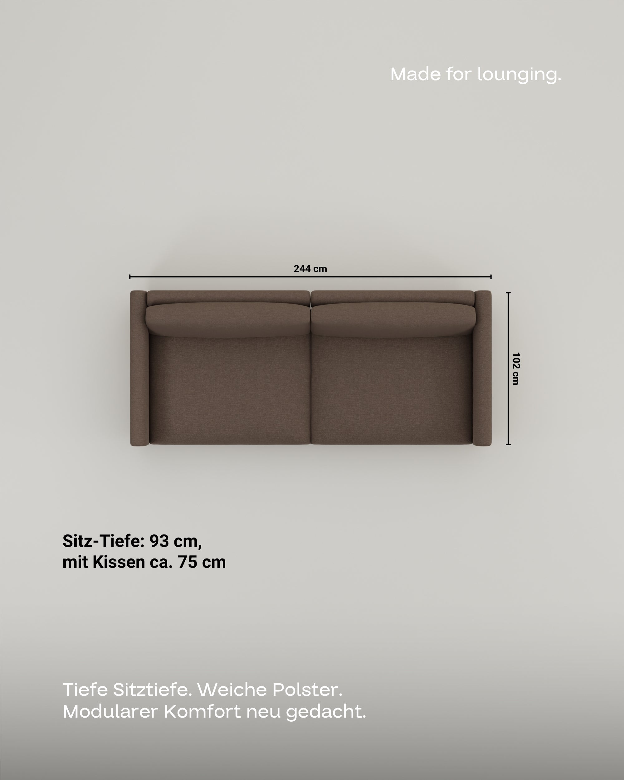 Modular sofa Aera 2.5-seater with sleeping function