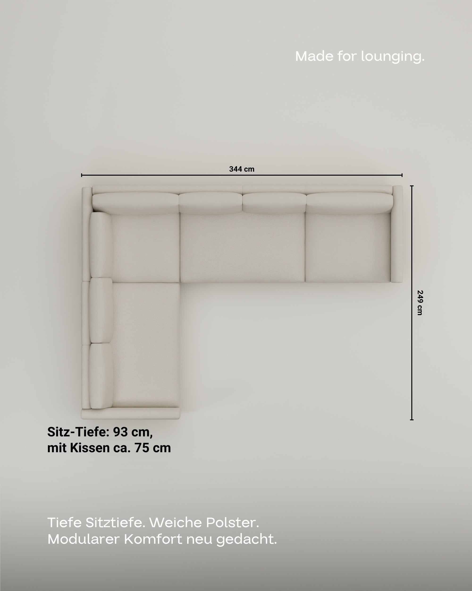 Fabric cover - Modular sofa Aera corner sofa XL with sleeping function