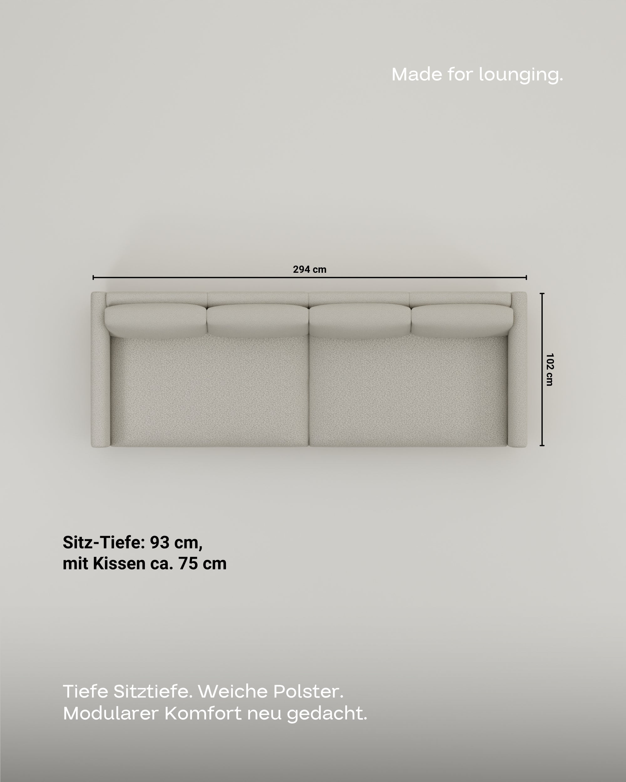 Modulares Sofa Aera 3-Sitzer mit Schlaffunktion