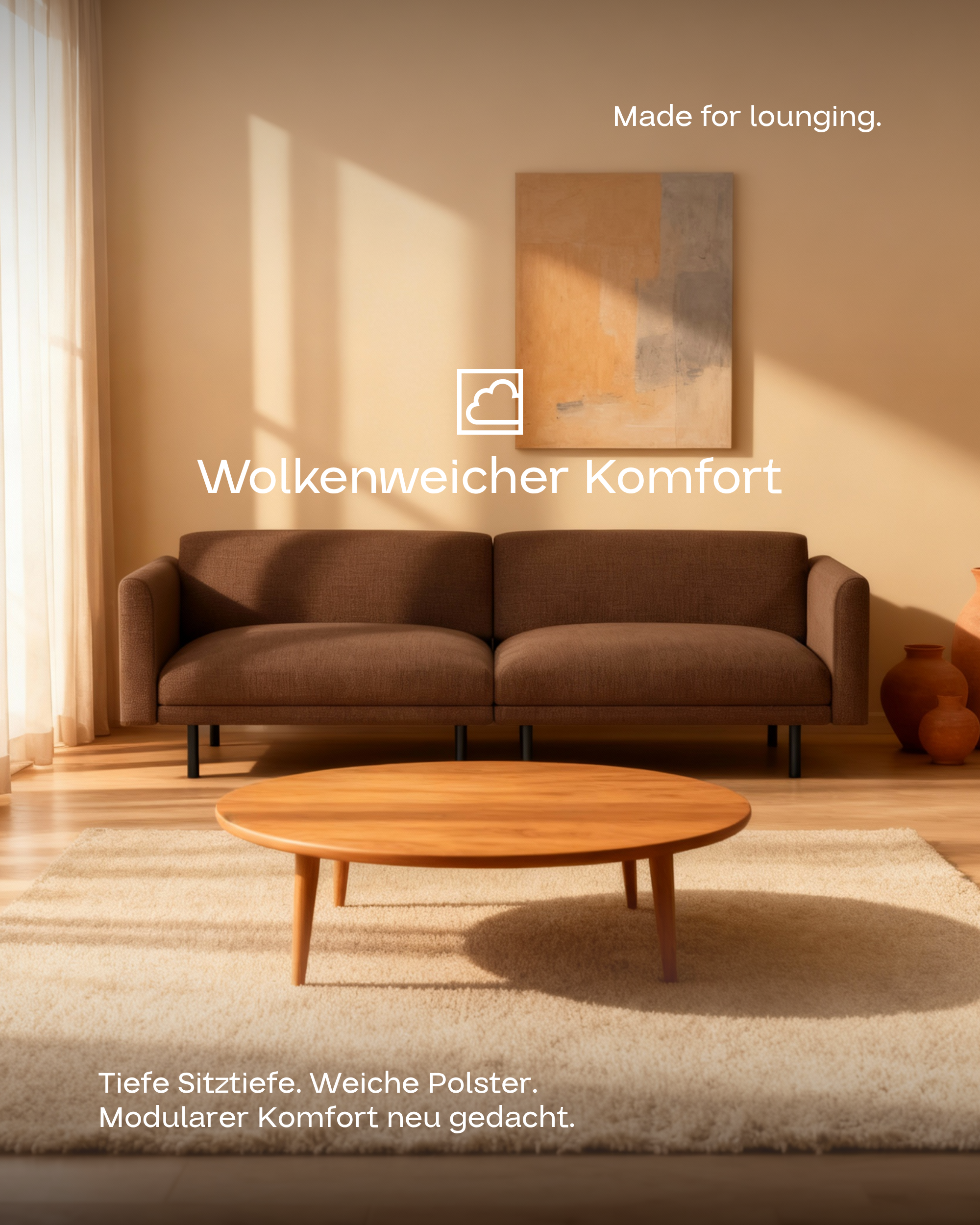 Stoffbezug - Modulares Sofa Aera 2.5-Sitzer mit Schlaffunktion