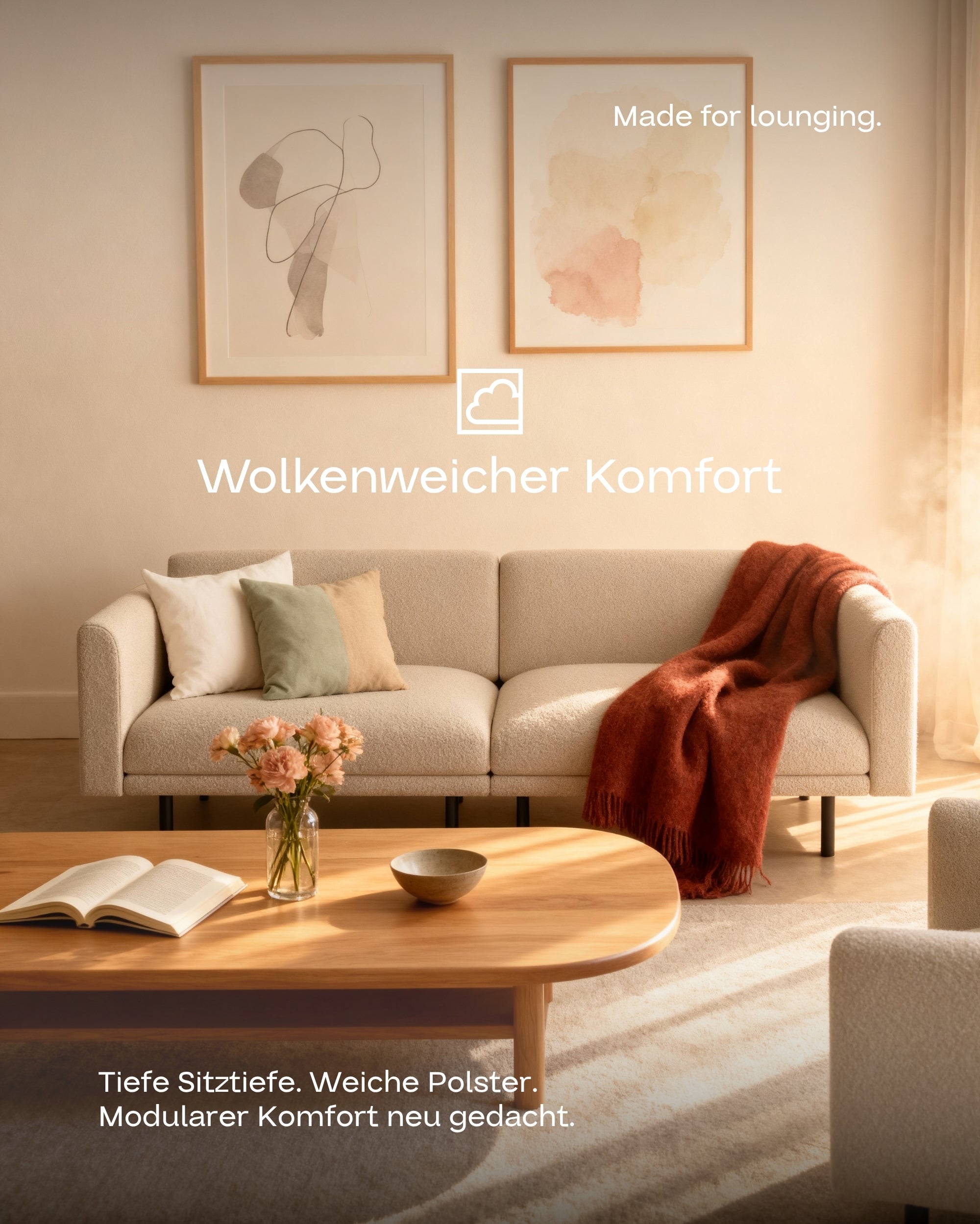 Modular sofa Aera 2.5-seater with sleeping function
