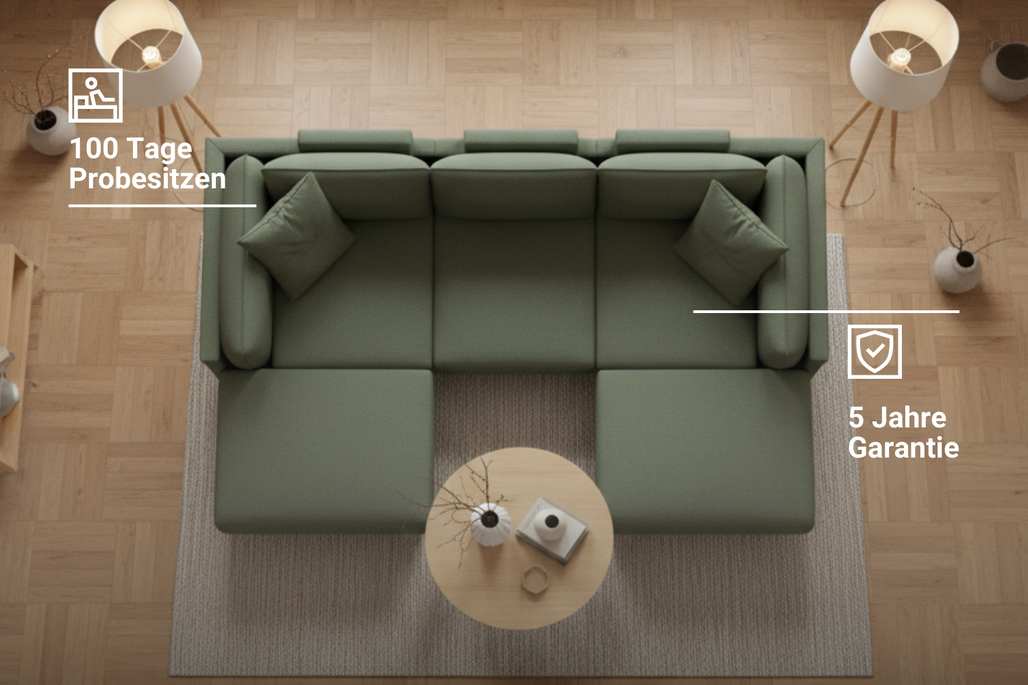 Stoffbezug - Modulares Sofa Donna U-Form