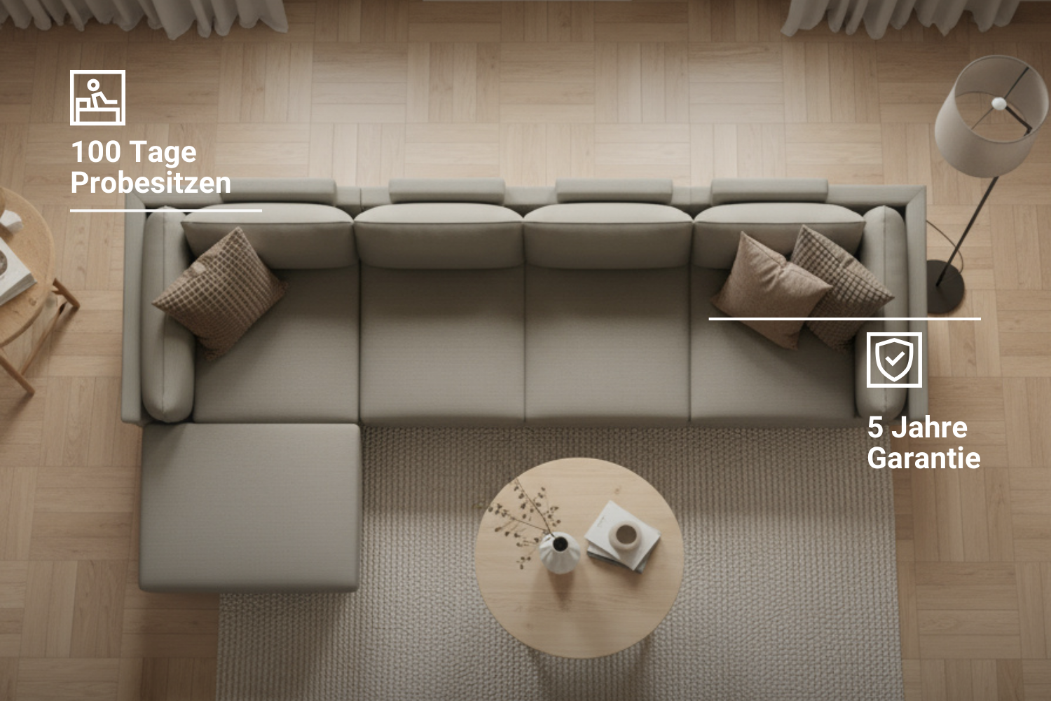 Modulares Sofa Donna Ecksofa XL mit Schlaffunktion