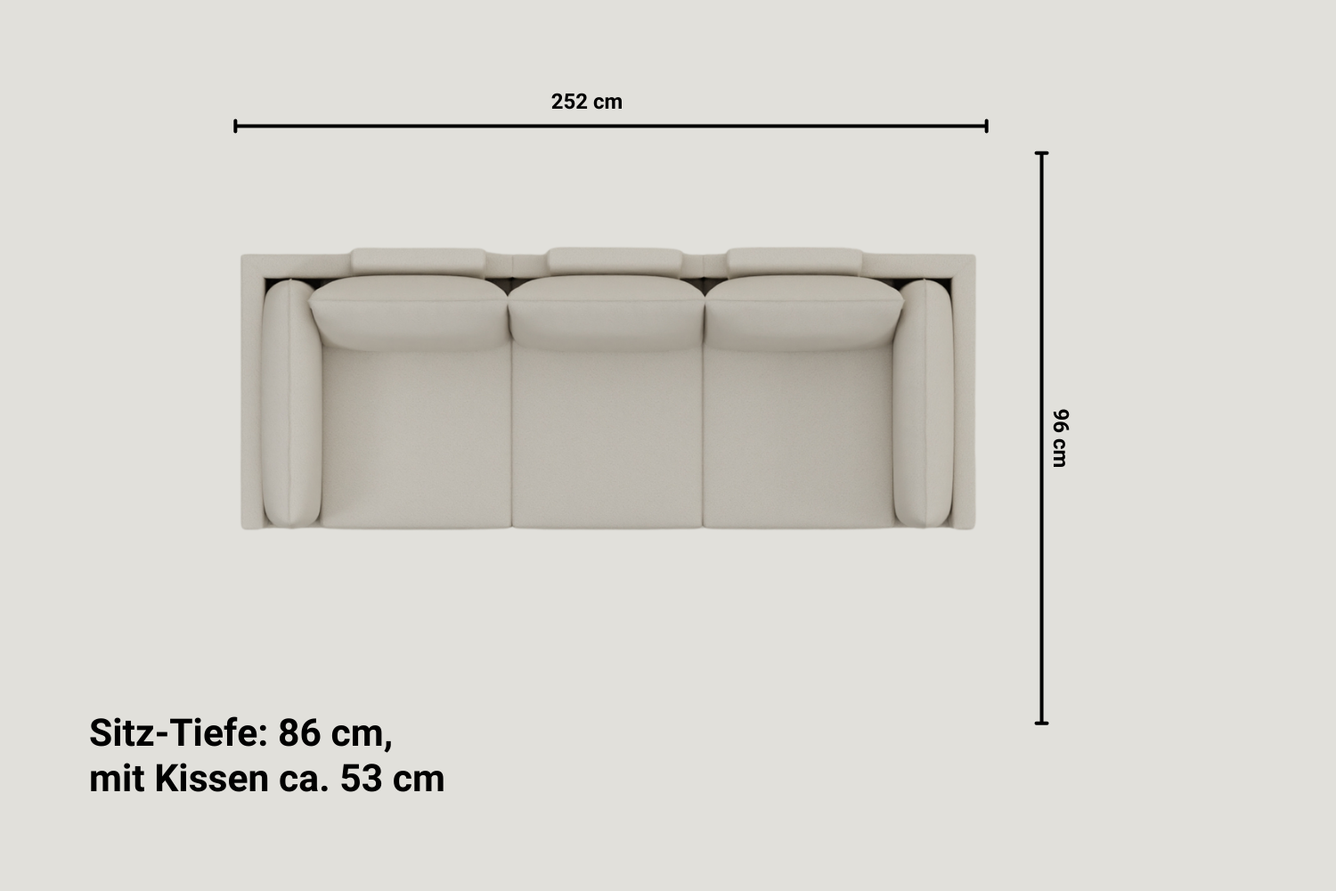 Stoffbezug - Modulares Sofa Donna 3-Sitzer