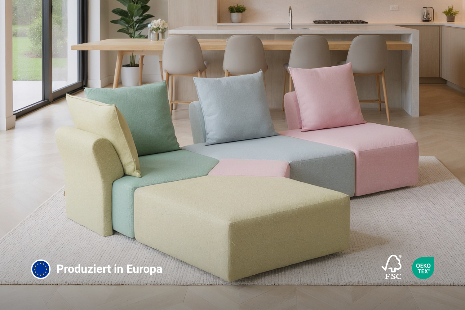 Modular sofa Katrina with sleeping function