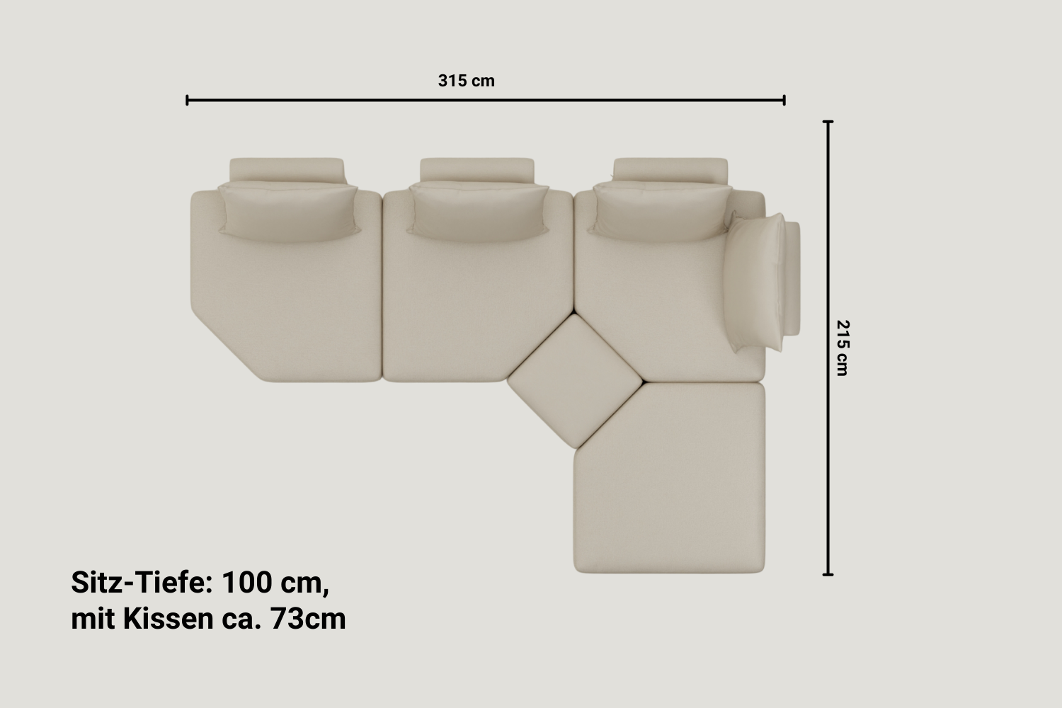 Modulares Sofa Katrina mit Schlaffunktion