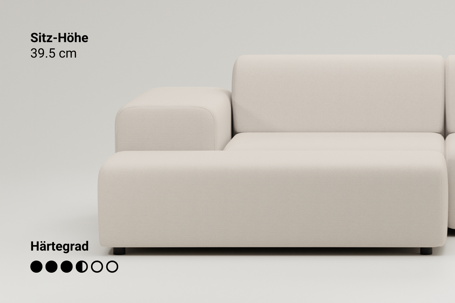 Stoffbezug - Modulares Sofa Nina U-Form / Wohnlandschaft mit Schlaffunktion