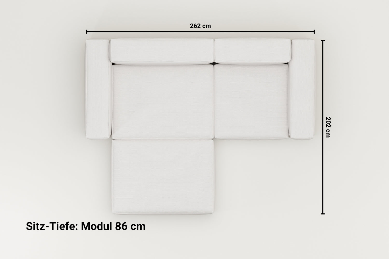 Modulares Ecksofa Harvey 3-Sitzer mit Schlaffunktion