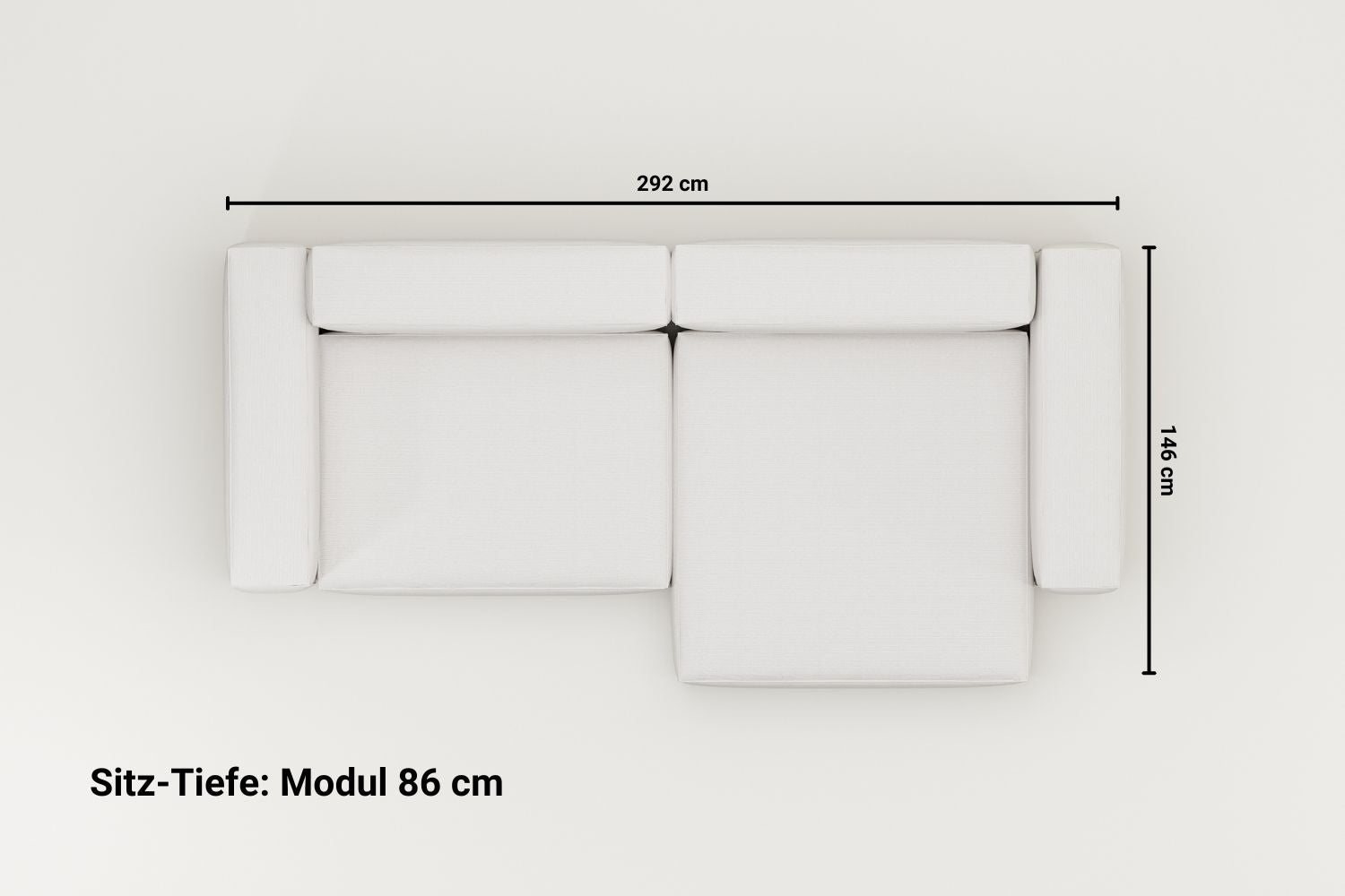 Fabric upholstery - Harvey modular corner sofa, 4-seater