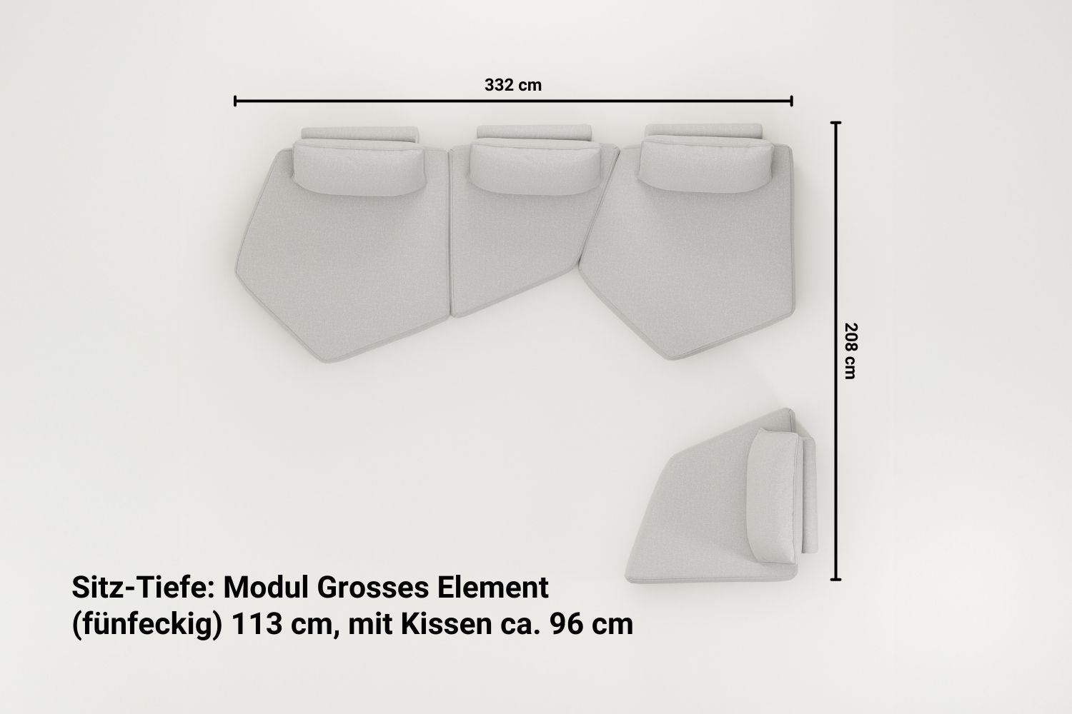 Outlet - Modulares Sofa Katrina mit Schlaffunktion