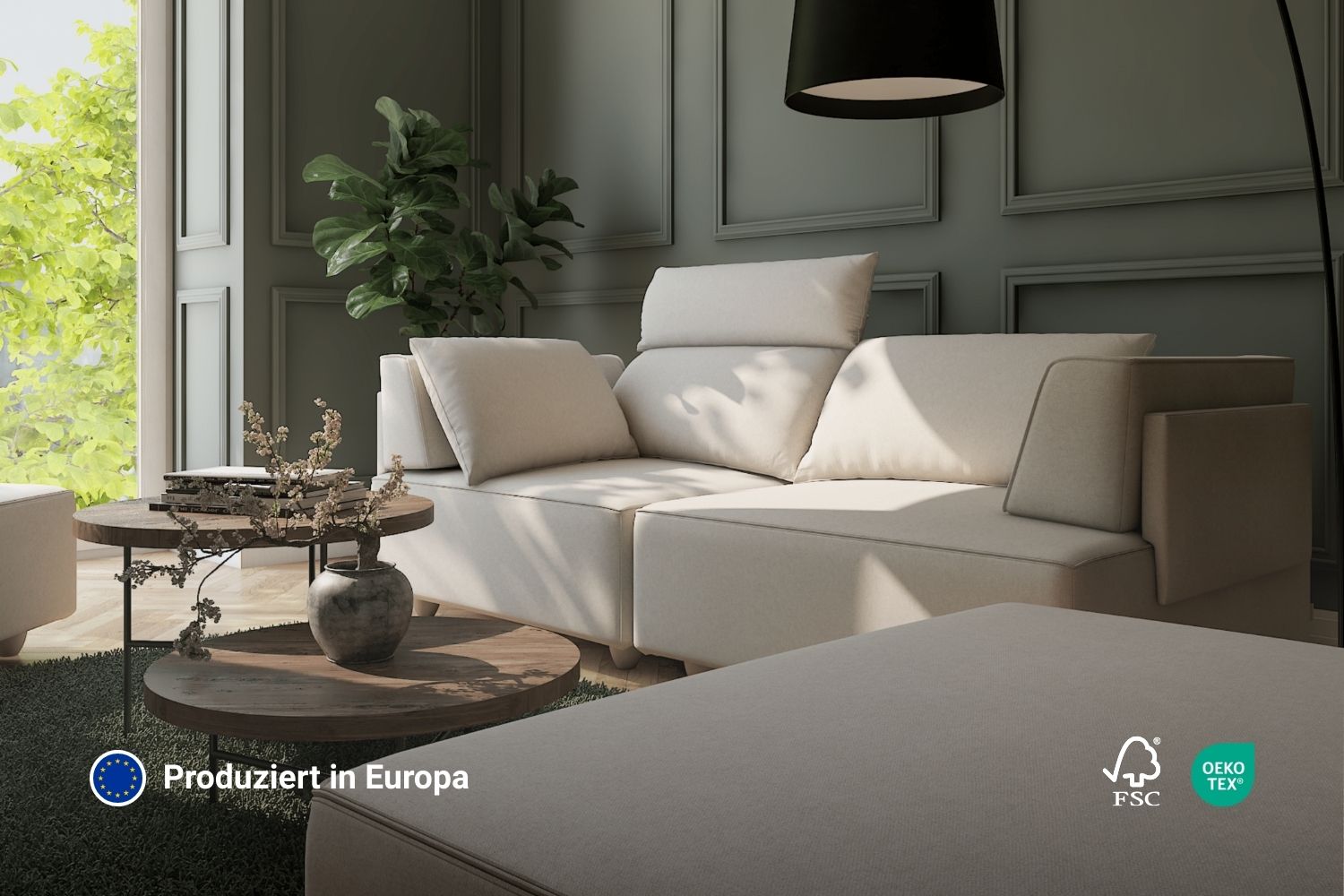 Modulares Sofa Louis 4-Sitzer mit Schlaffunktion