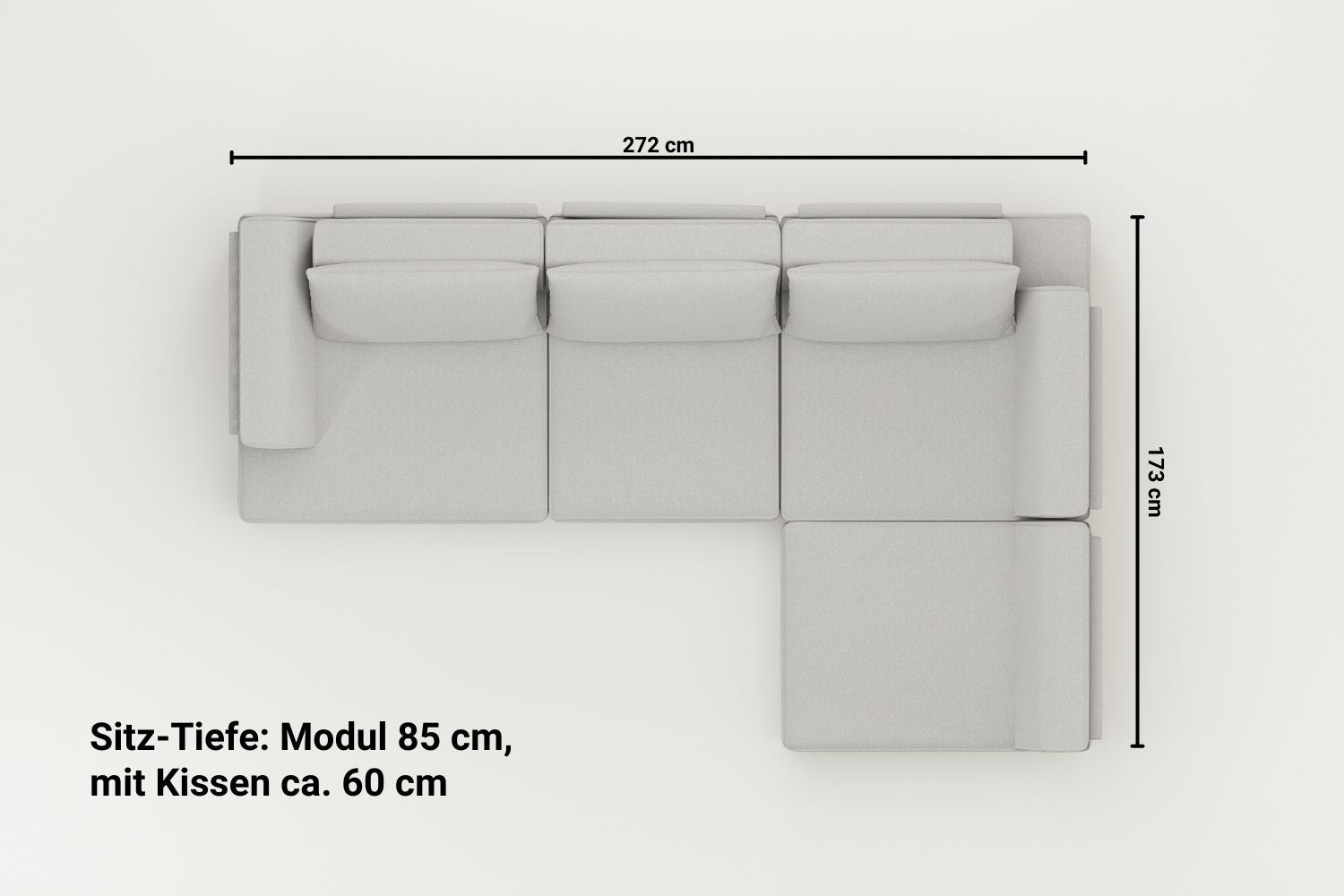 Modulares Sofa Louis 4-Sitzer mit Schlaffunktion