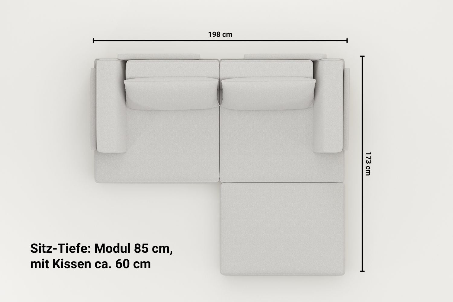 Modular sofa Louis 2-seater with ottoman and sleeping function