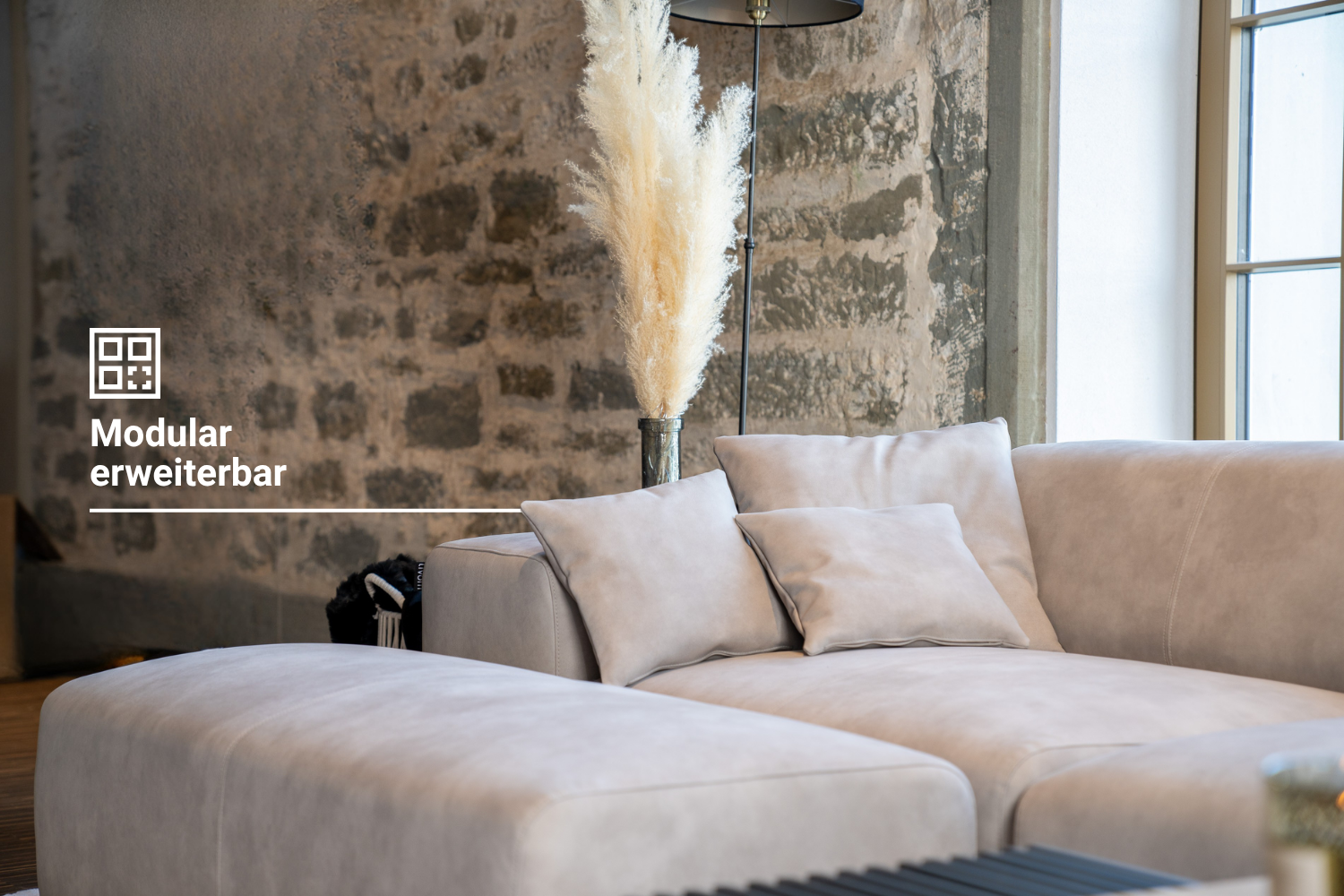 Austrian modular corner sofa Nina 4-seater with sleep function