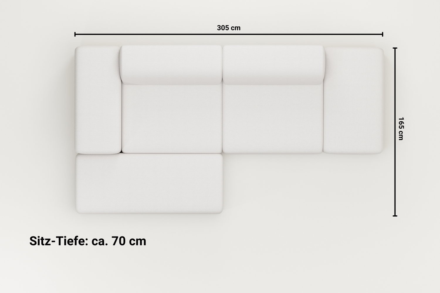 Fabric upholstery - Nina modular corner sofa, 4-seater