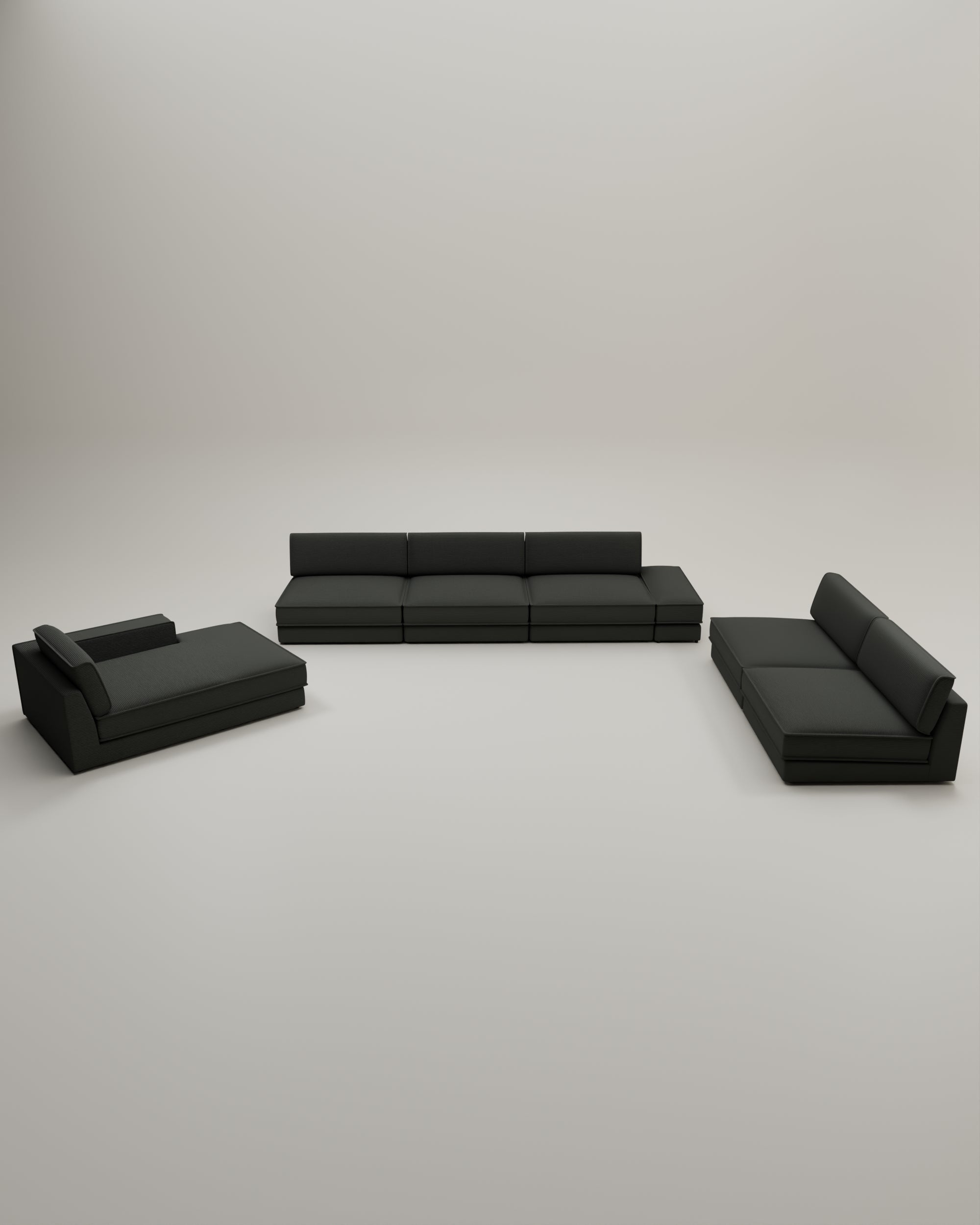 Modular sofa Terra U-shape / living area with sleeping function