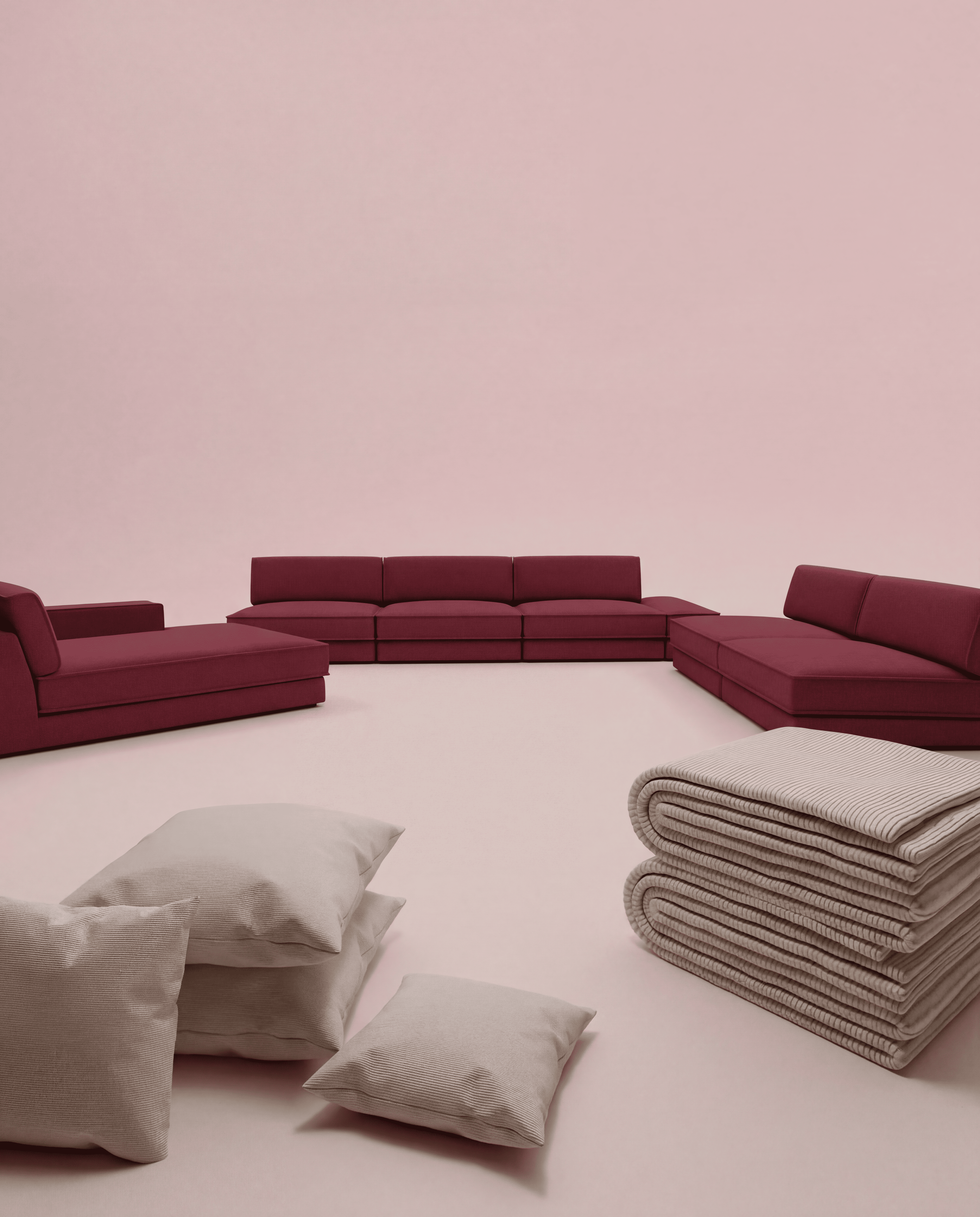 3 in 1 set modular sofa Terra U shape living area with sleeping function