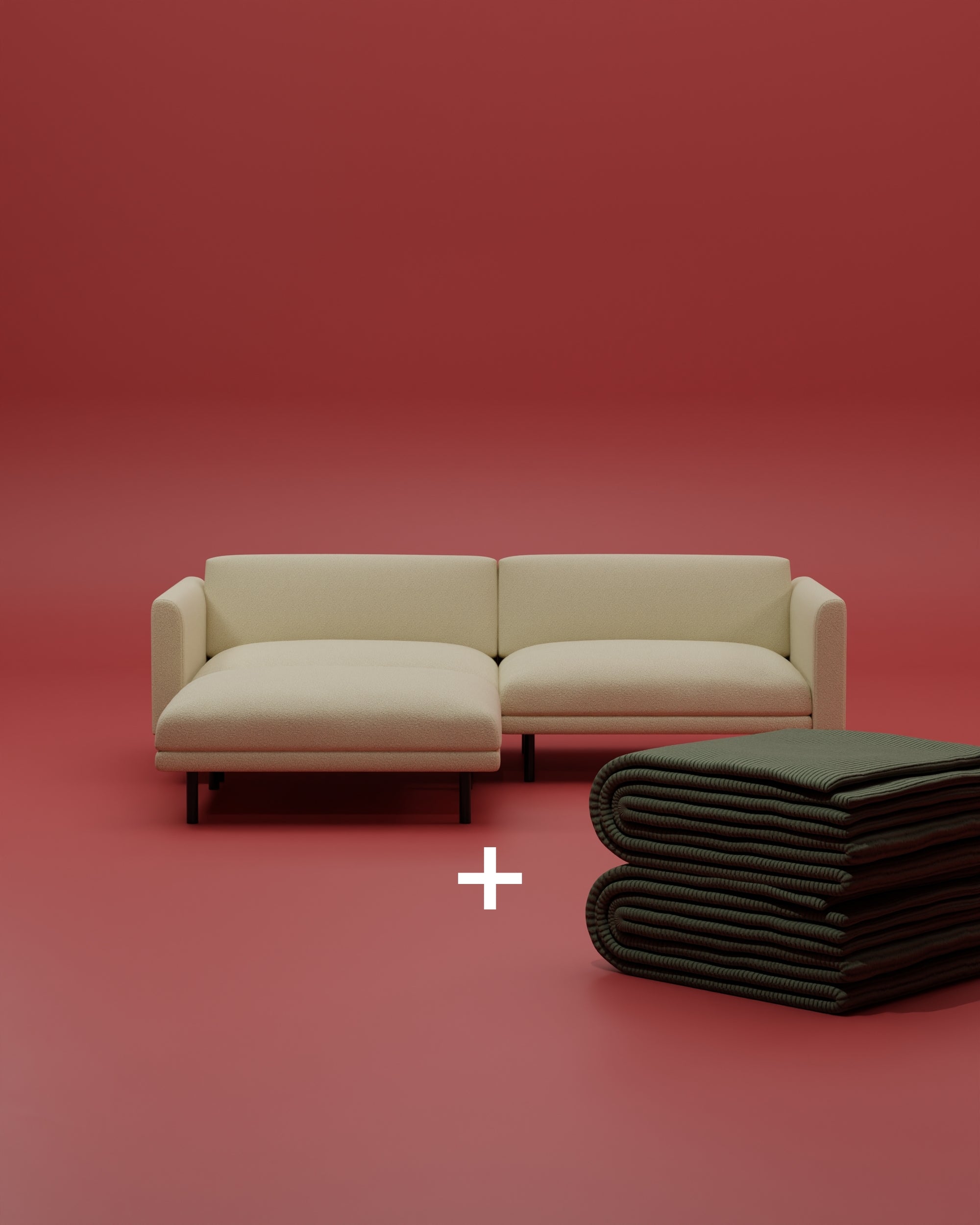 Modular sofa Aera 2.5-seater with ottoman and sleeping function 2 in 1 set