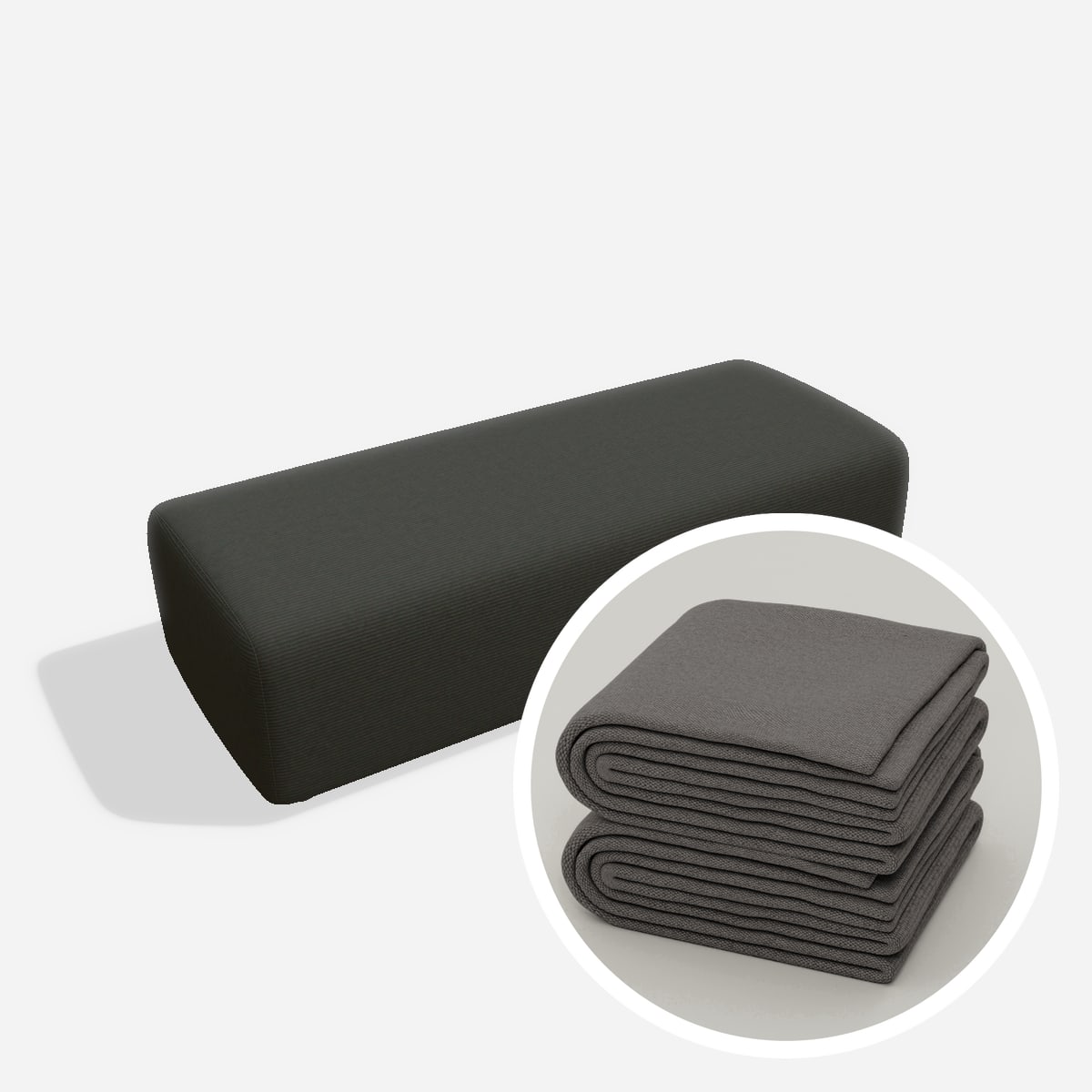 Stoffbezug - Nina Hocker 60x145 – Cord / Anthrazit