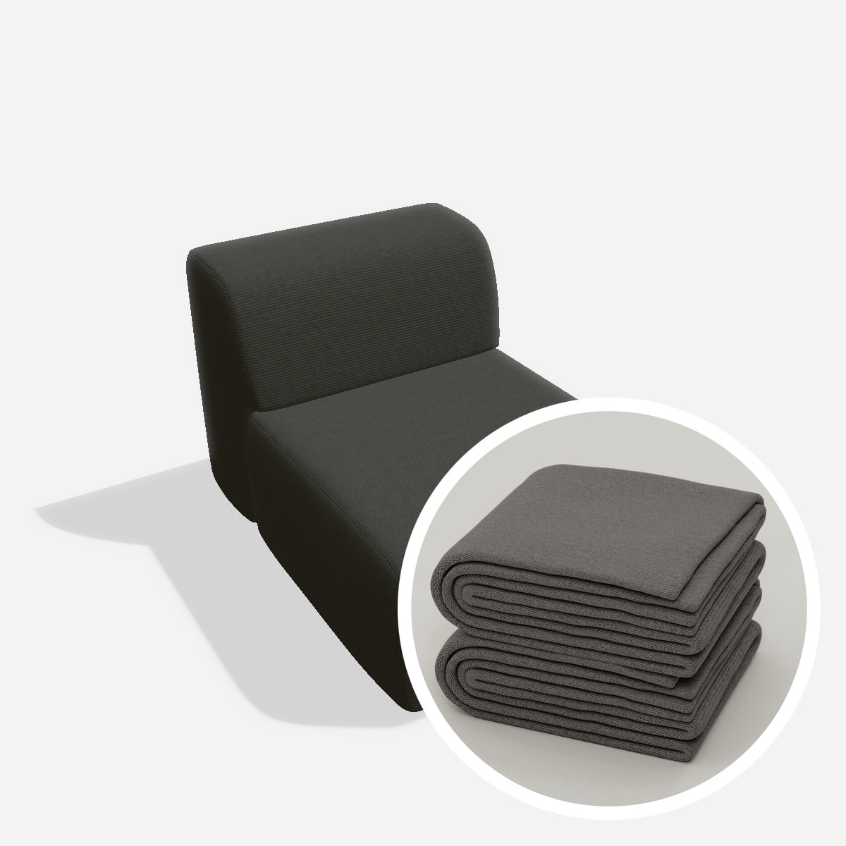 Stoffbezug - Nina Sitz 105x75 – Cord / Anthrazit