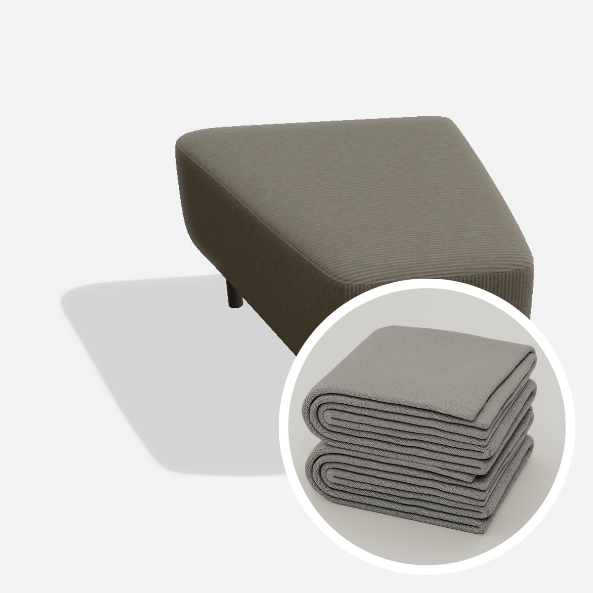 Stoffbezug - Mike Ottoman Variante Links – Cord / Ash