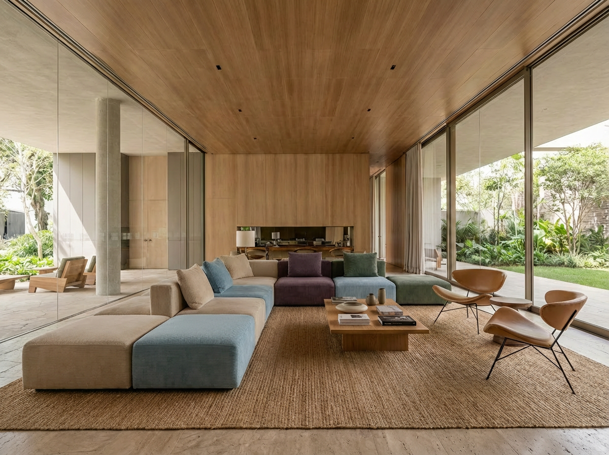 Modulares Ecksofa Harvey 4-Sitzer mit Schlaffunktion