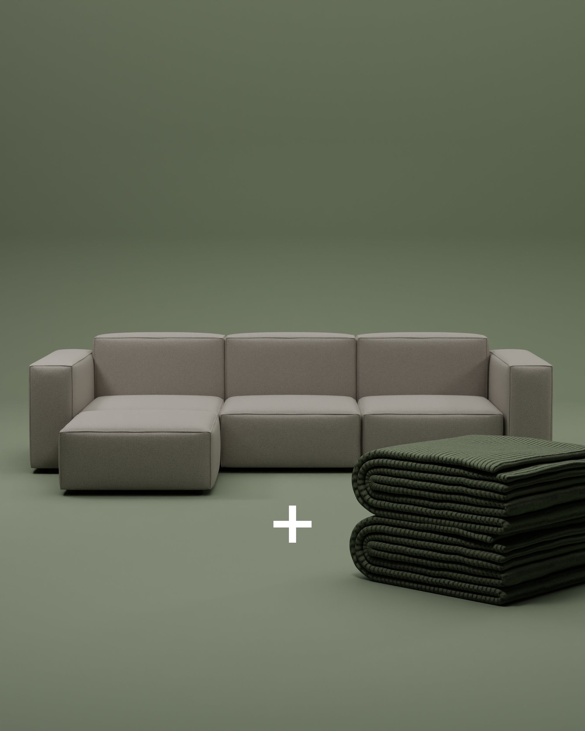 Modulares Sofa Ecksofa Harvey 4-Sitzer mit Schlaffunktion