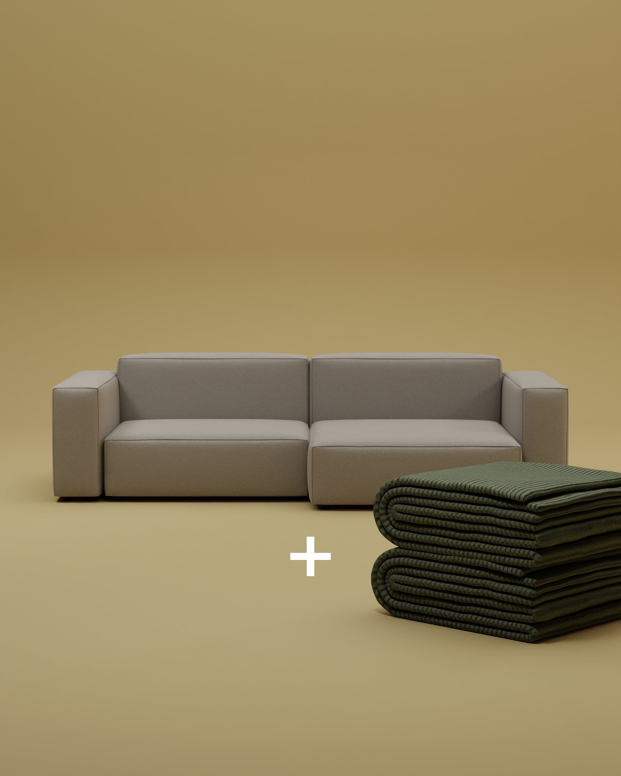 Modulares Ecksofa Harvey 4-Sitzer mit Schlaffunktion