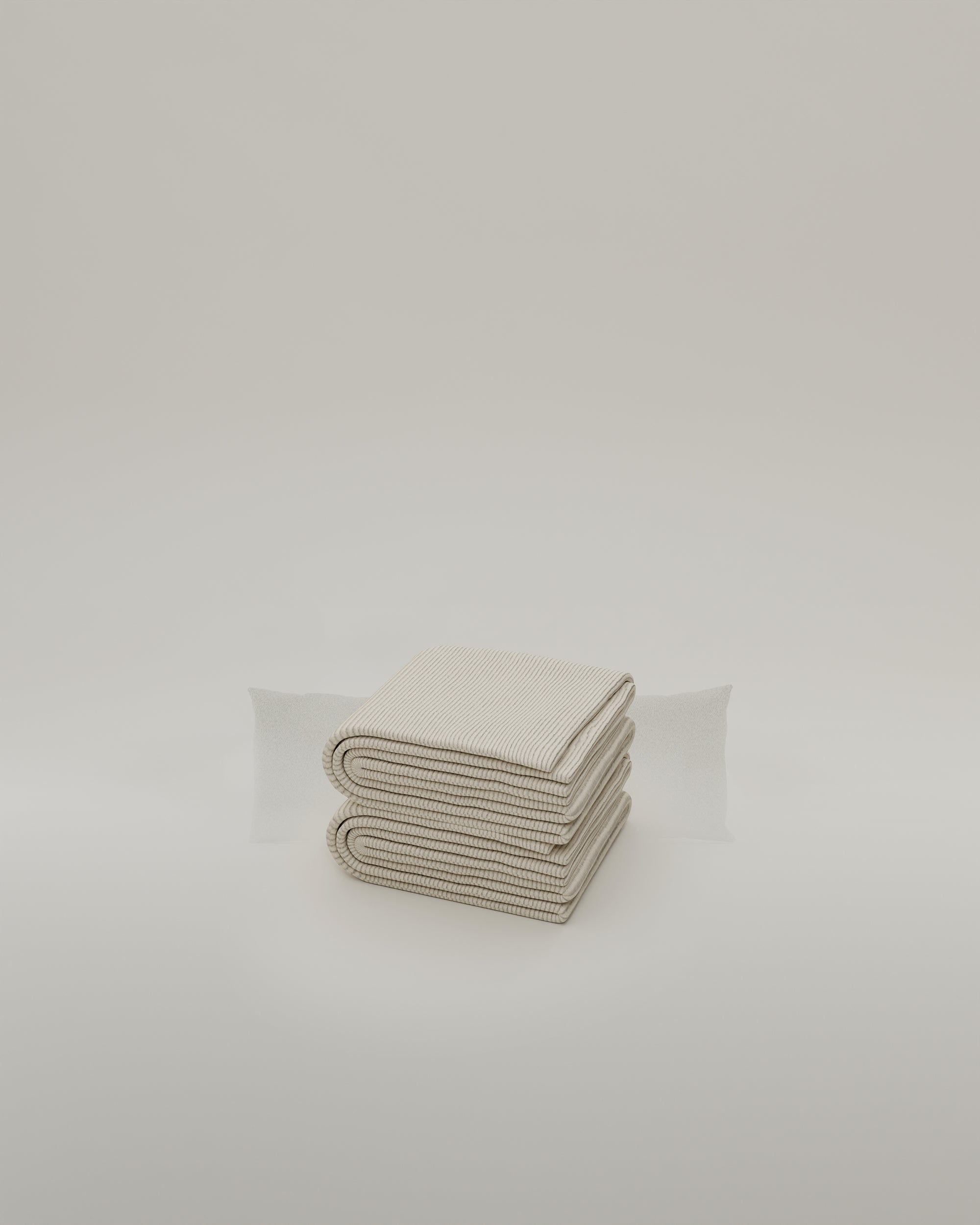 Fabric-covered kidney pillow, corduroy fabric