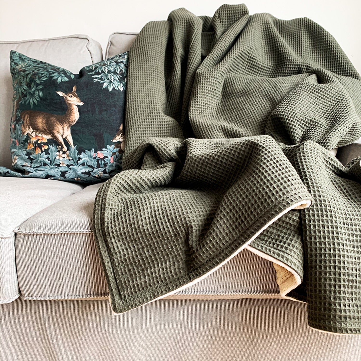 Kuscheldecke Zoe Waldgrün 145 x 210 cm - Livom