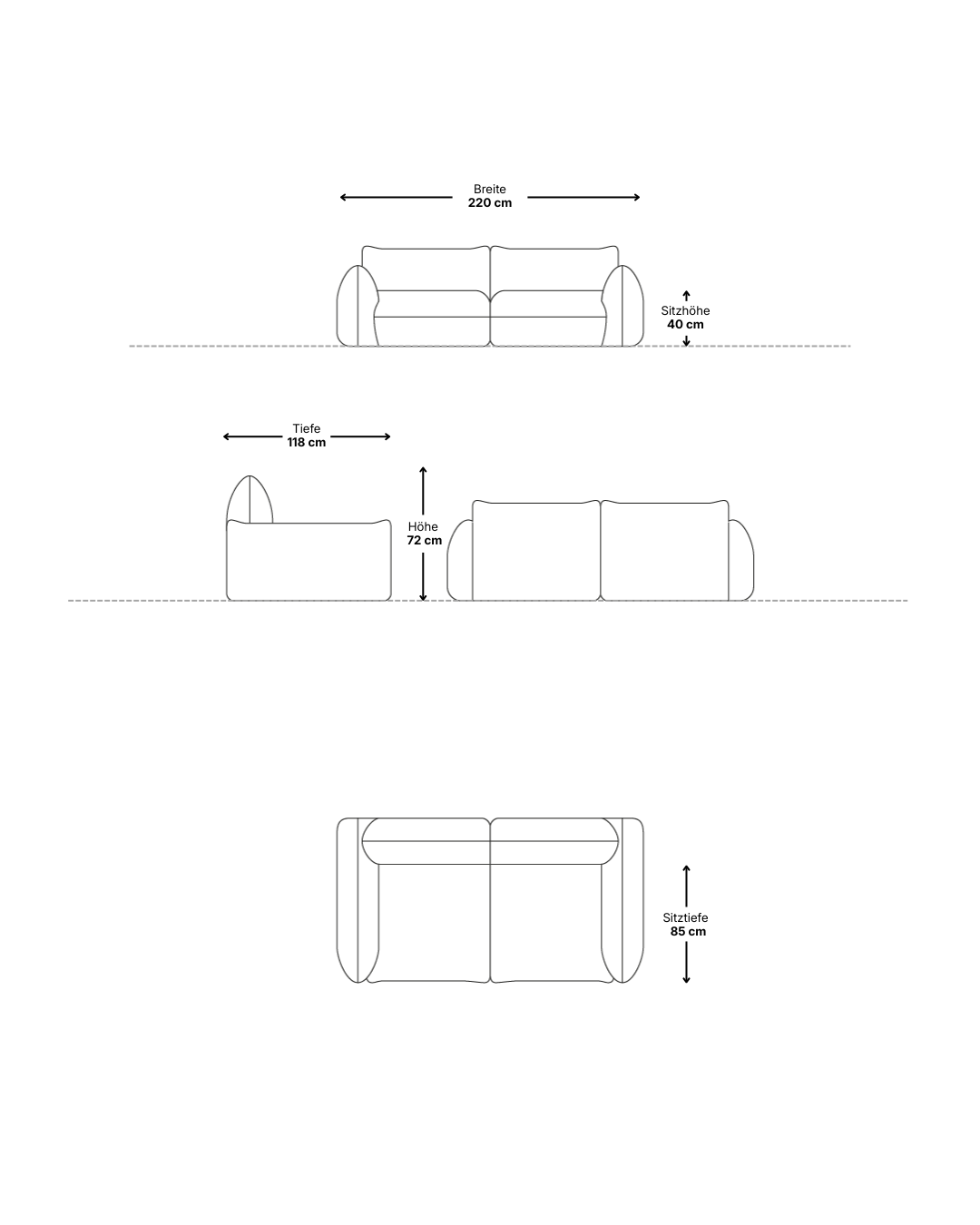 Fabric cover - Luma 2-seater modular sofa