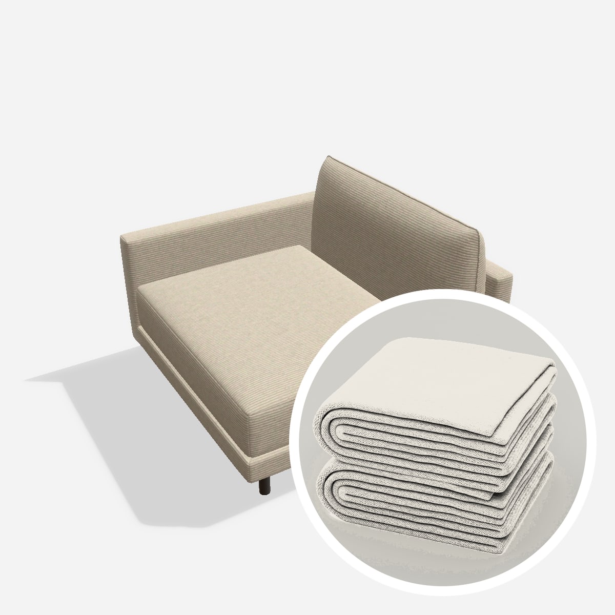Stoffbezug - Donna Corner Right – Cord / Nata