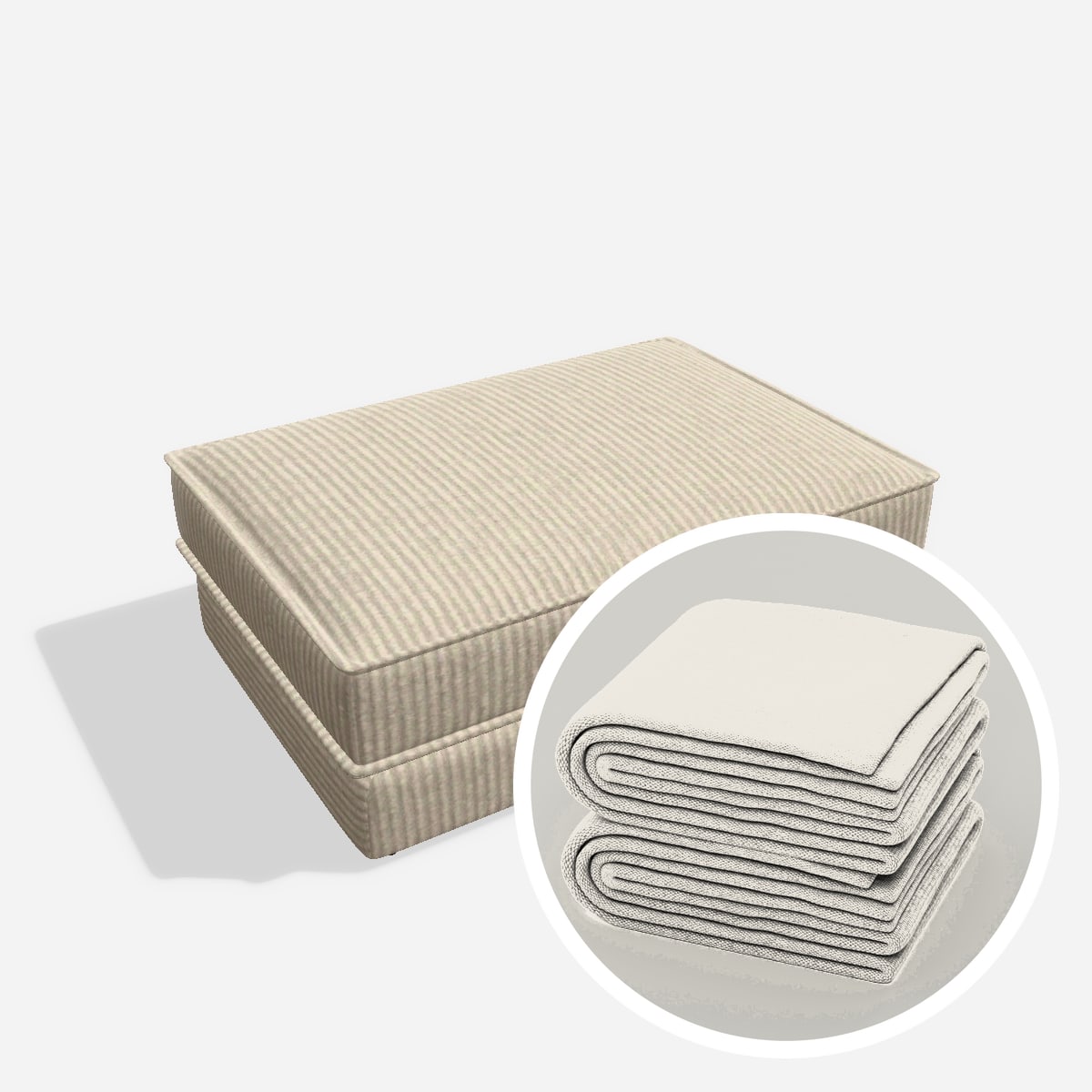 Stoffbezug - Terra hocker H3 80x115 – Cord / Nata
