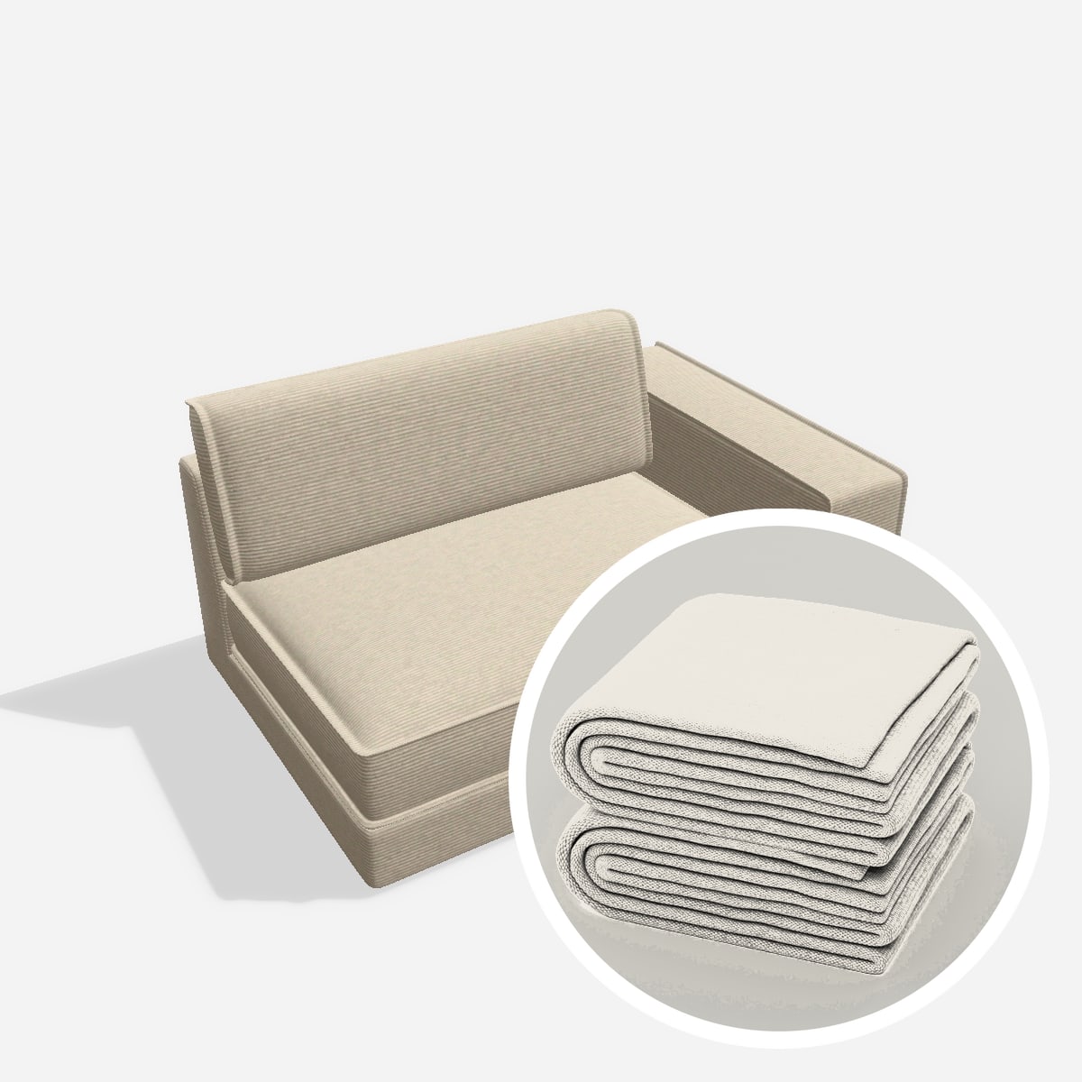 Stoffbezug - Terra eckelement E120 AT RE – Cord / Nata