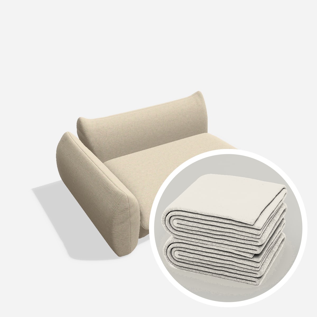 Stoffbezug-Luma eckelement E120 AT LI – Cord / Nata